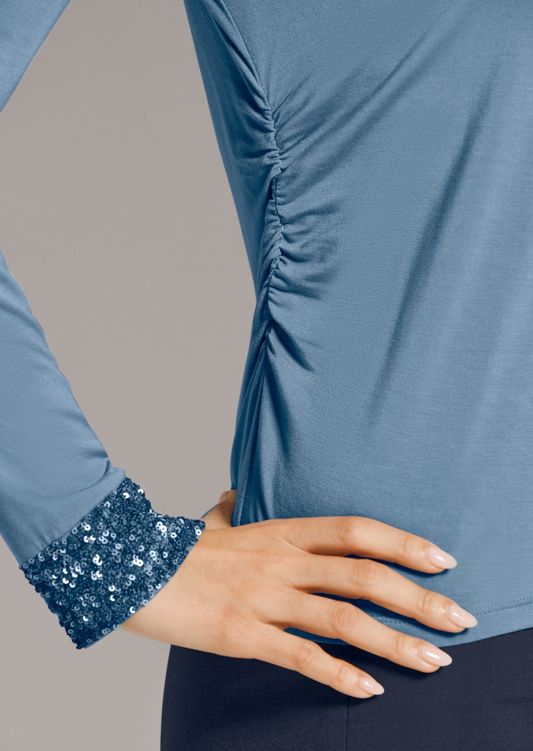 MADELEINE Langarmshirt »Shirt Elegantes Langarmshirt mit Stehkragen«