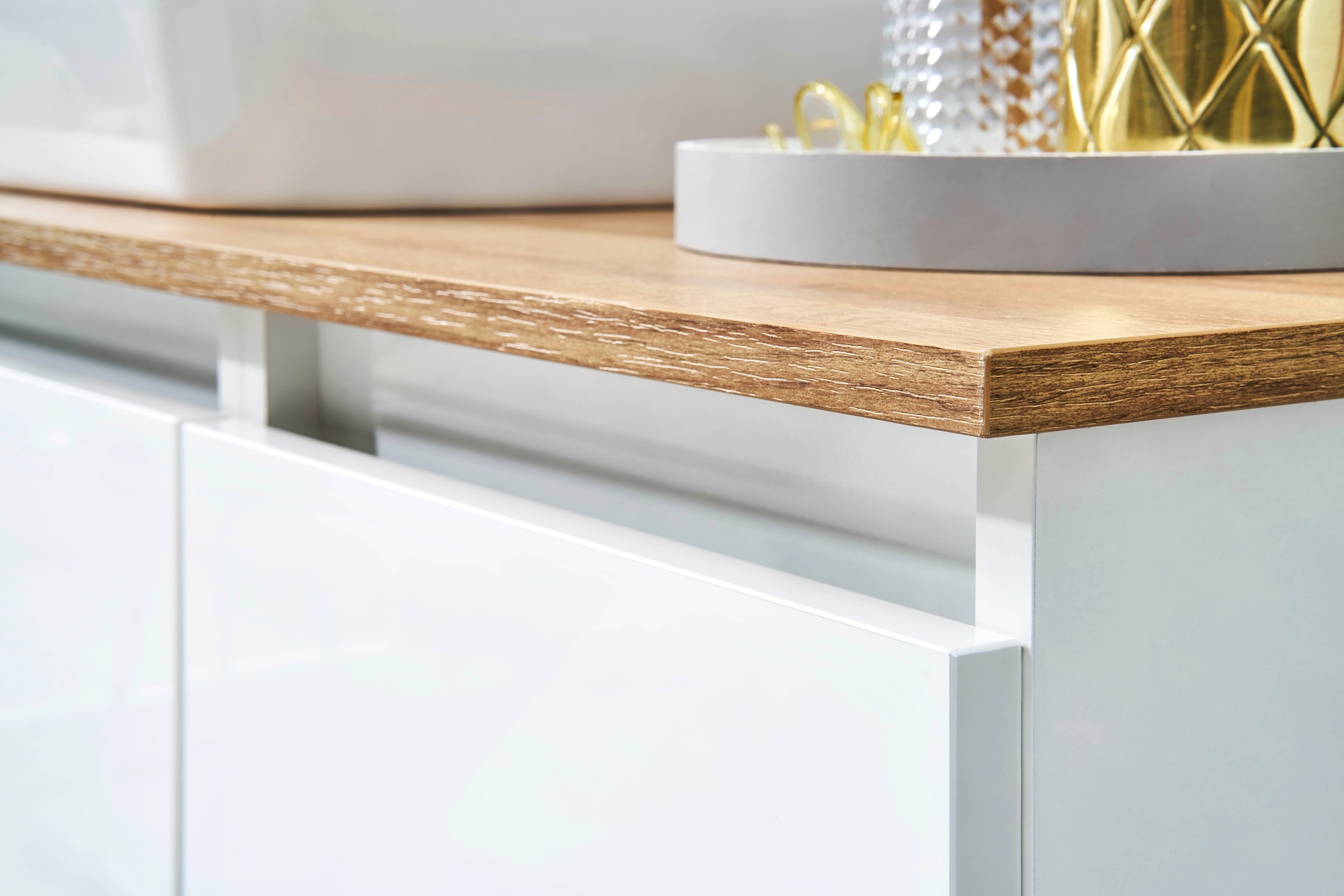 Saphir Badmöbel-Set »Quickset 360 2-teilig, mit Keramik-Aufsatzbecken und LED-Spiegel« Set, 2 Stk. tlg.