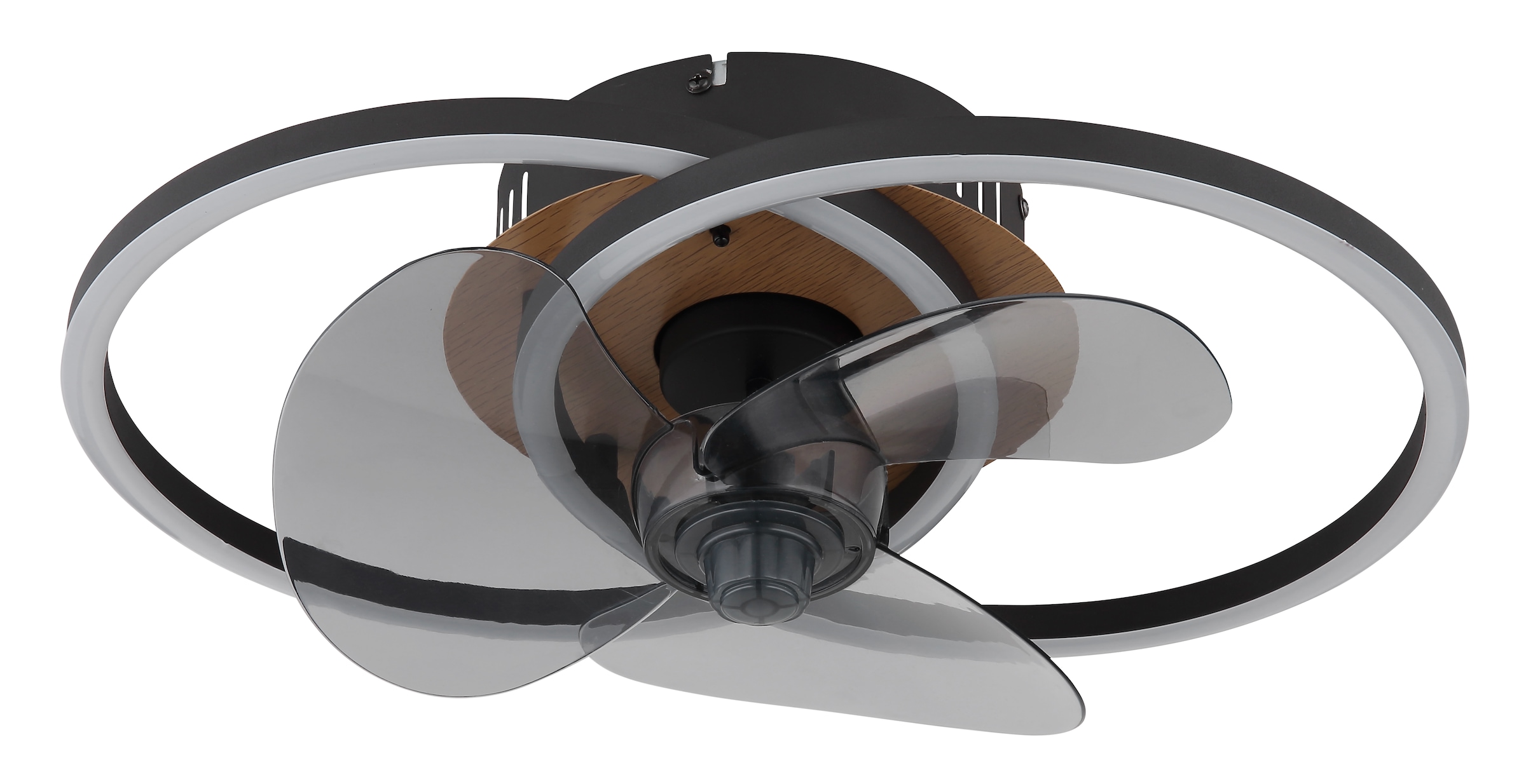 GLOBO LIGHTING Deckenleuchte »KAREN Deckenventilator Metall schwarz matt«, Leuchtmittel LED-Modul | LED fest integriert, LED, Kaltweiß, Neutralweiß, Warmweiß, Deckenlampe, Ventilator
