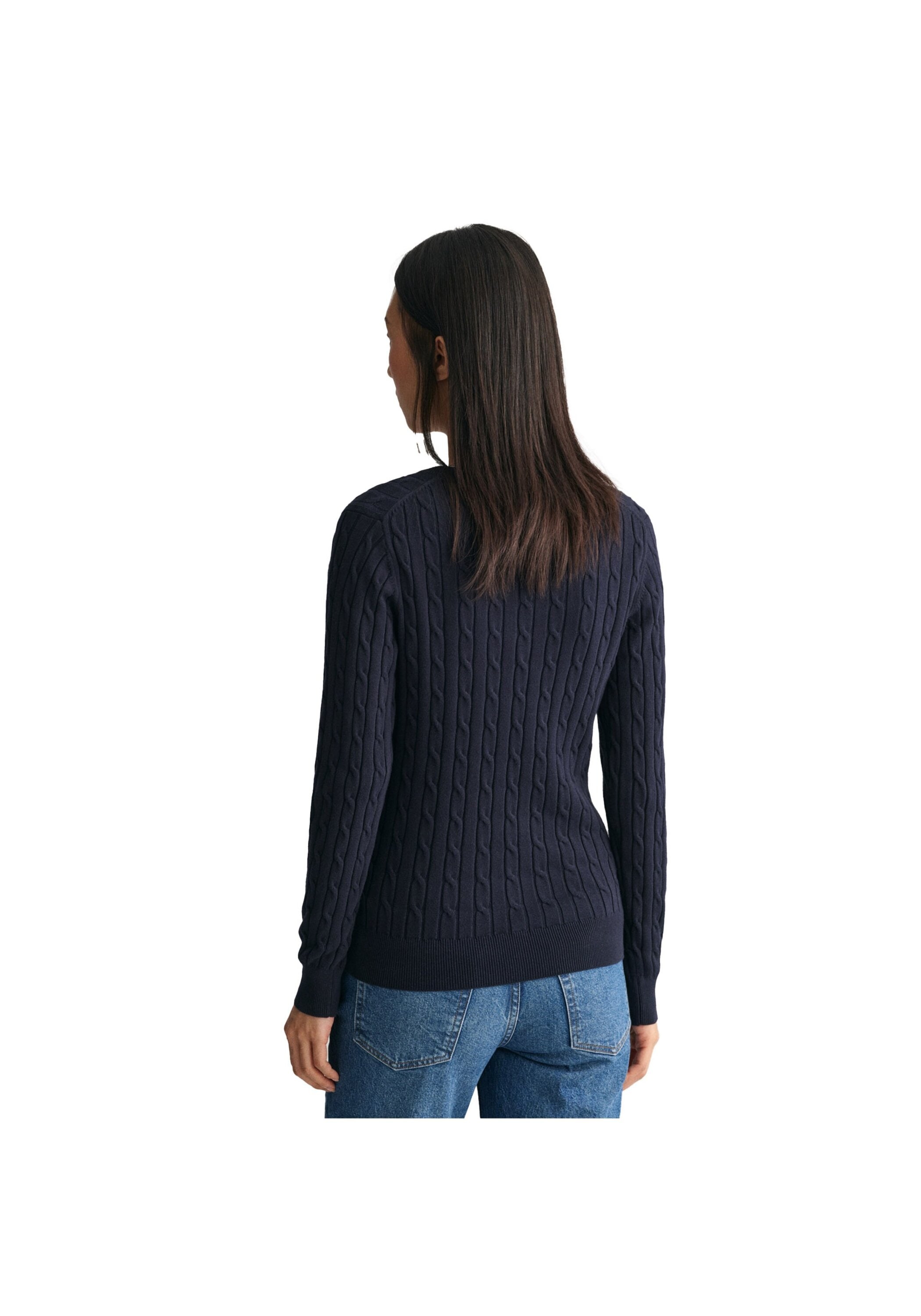 Gant Sweater »Strickpullover STRETCH COTTON CABLE V-NECK«