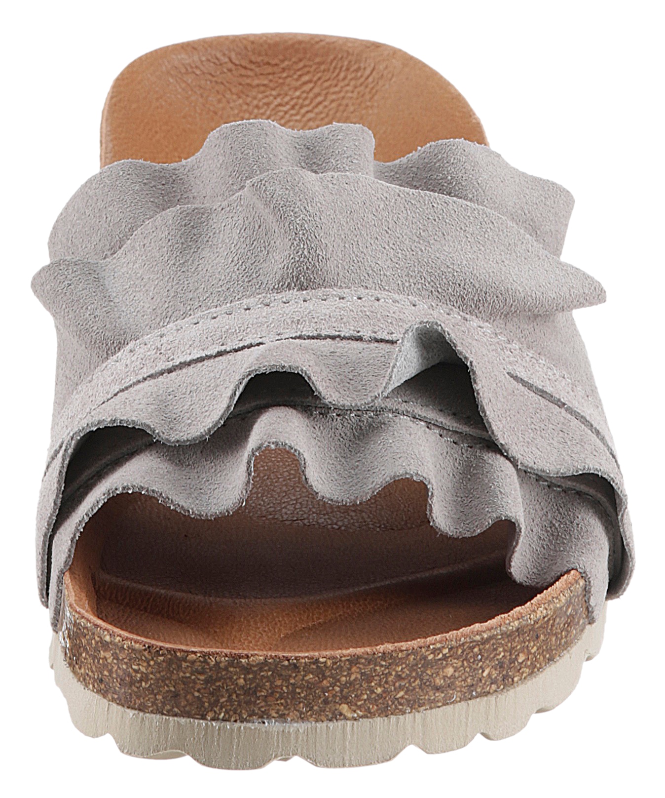 VERBENAS Pantolette »Rocio Roda«  Sommerschuh, Flat mit geschwungenen Laschenstoff