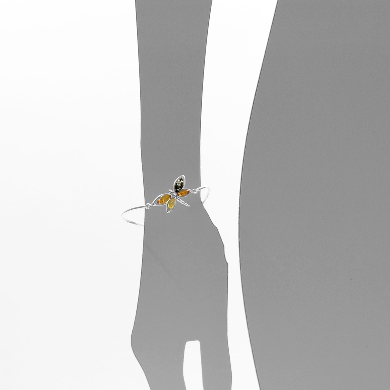 OSTSEE-SCHMUCK Armreif »- Schmetterling - Silber 925/000 - Bernstein«