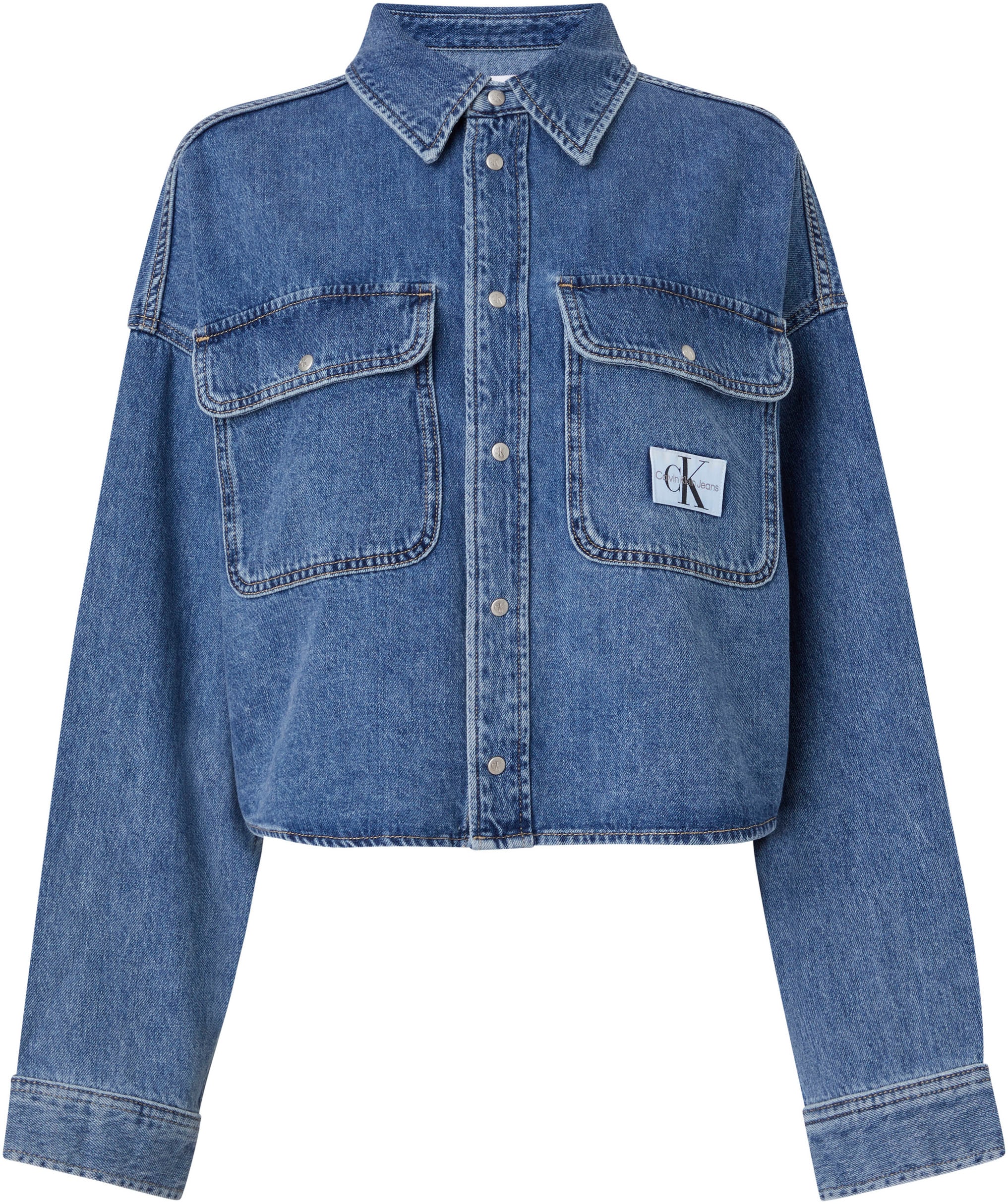 Calvin Klein Jeans Jeansbluse ROUNDED bei ♕ »OVERSIZED SHIRT« CROP HEM