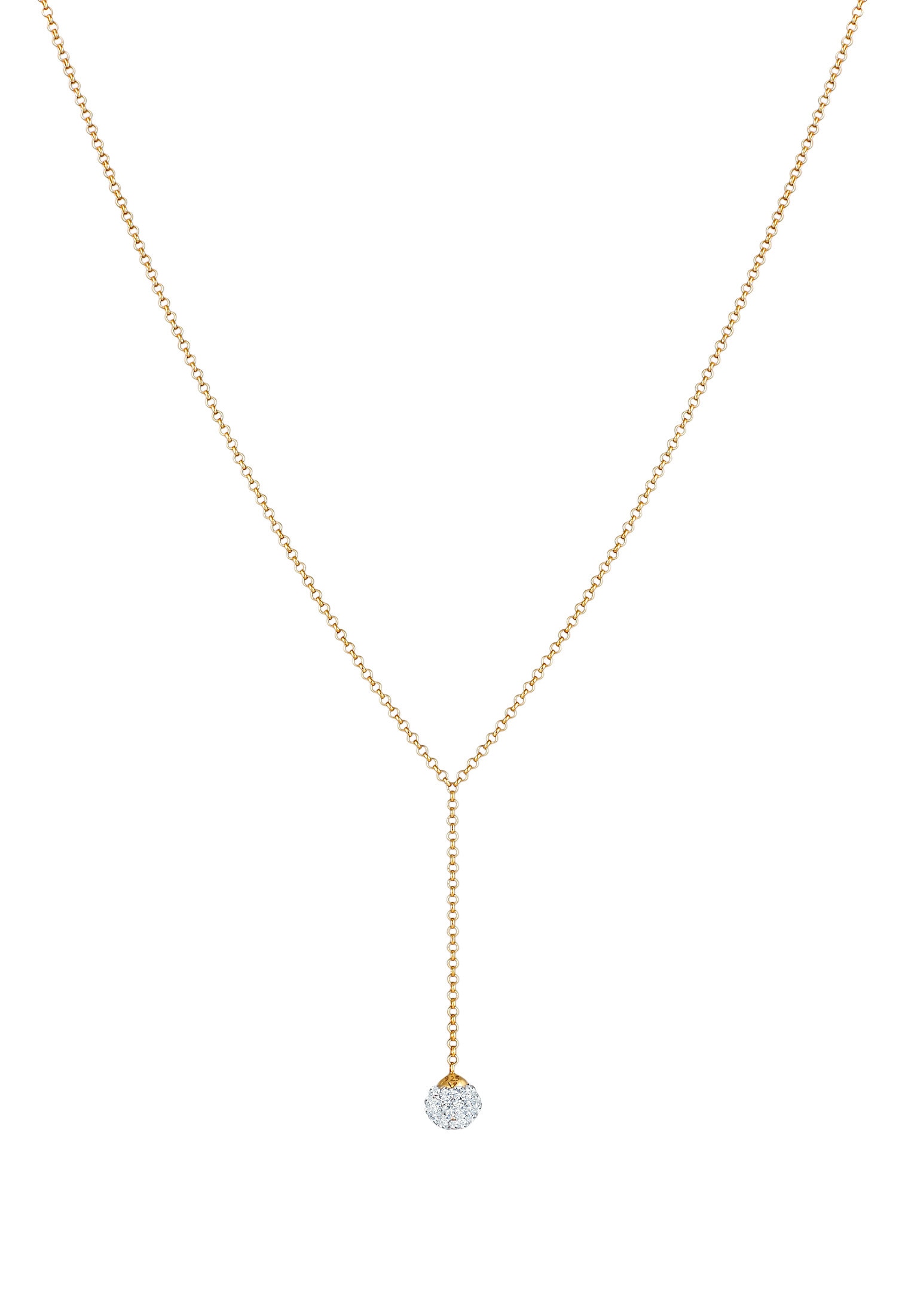 Elli Silberkette »Halskette Y-Kette Kugel Kristalle 925 Silber«