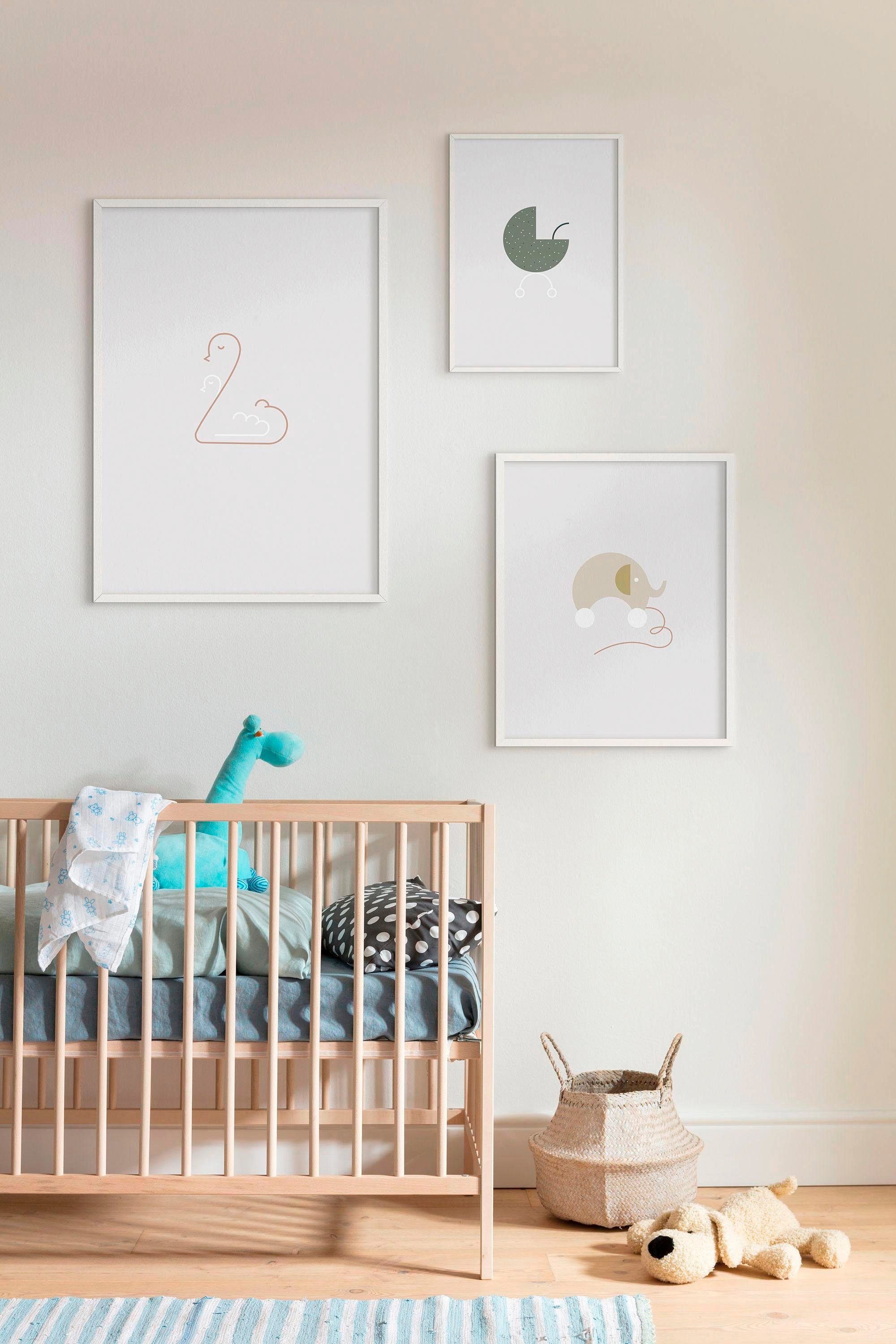 Poster »Baby Hello World«, Figuren, (1 St.), Kinderzimmer, Schlafzimmer, Wohnzimmer
