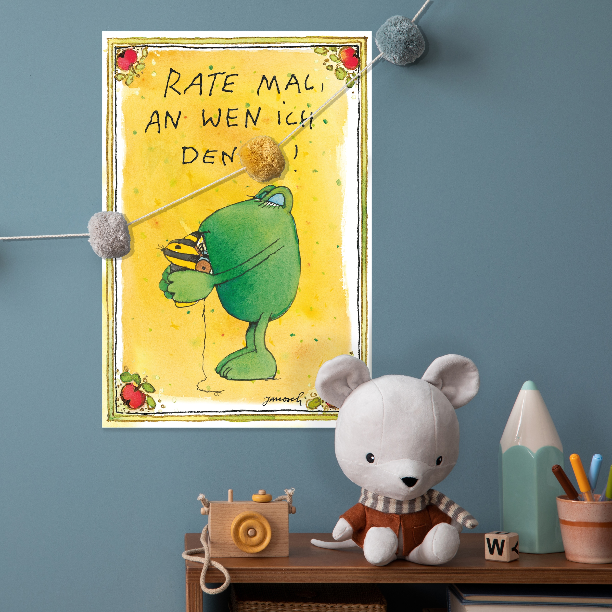 LuckyLinde Wanddekoobjekt »Der Froch und die Tigerente - Rate mal…«, (1 St.), Exklusive JANOSCH Kindermotive, Stahlschild