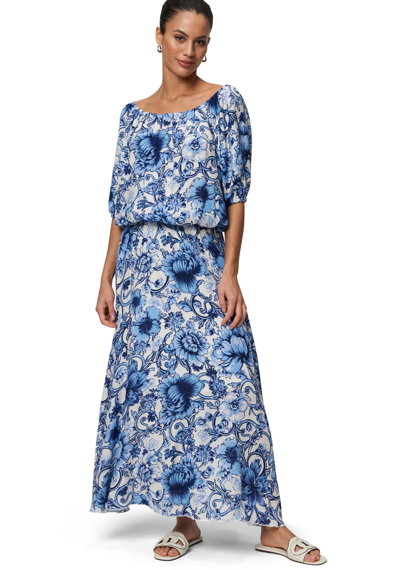 Zero Carmenbluse »Carmenbluse mit Blumendruck«