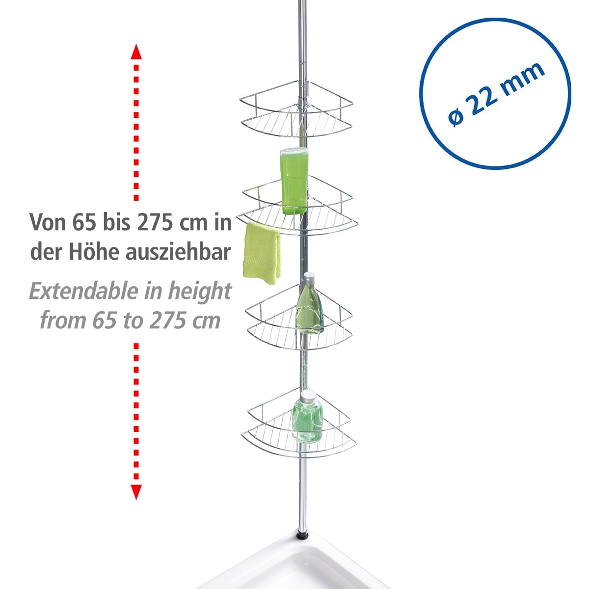 WENKO Duschablage »Dolcedo«, 4 Ablagen