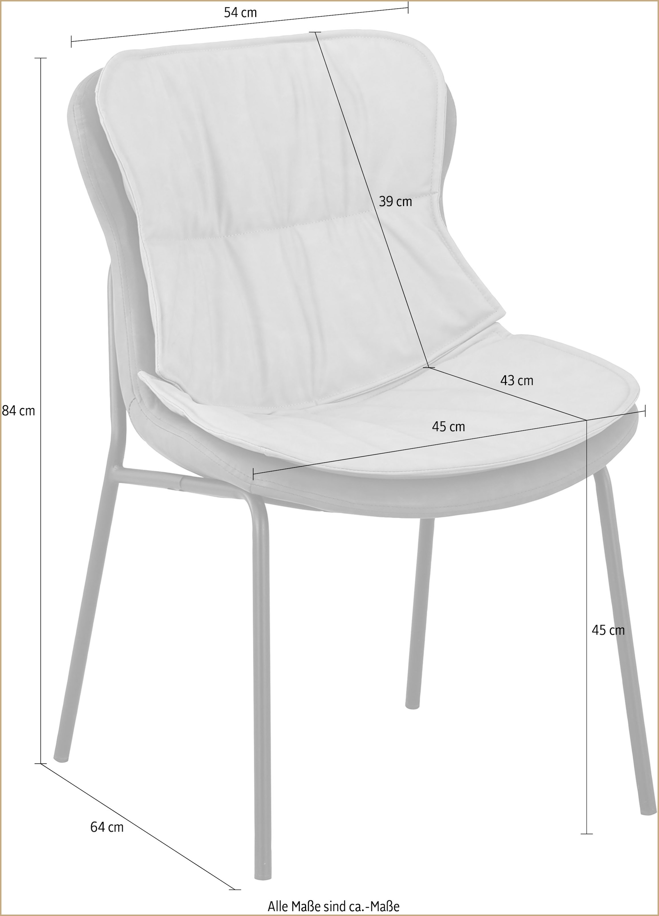 Kayoom Polsterstuhl, 1 St., pflegeleicht, bequem, angenehme Sitzfläche, mit trendigen Ziernähten