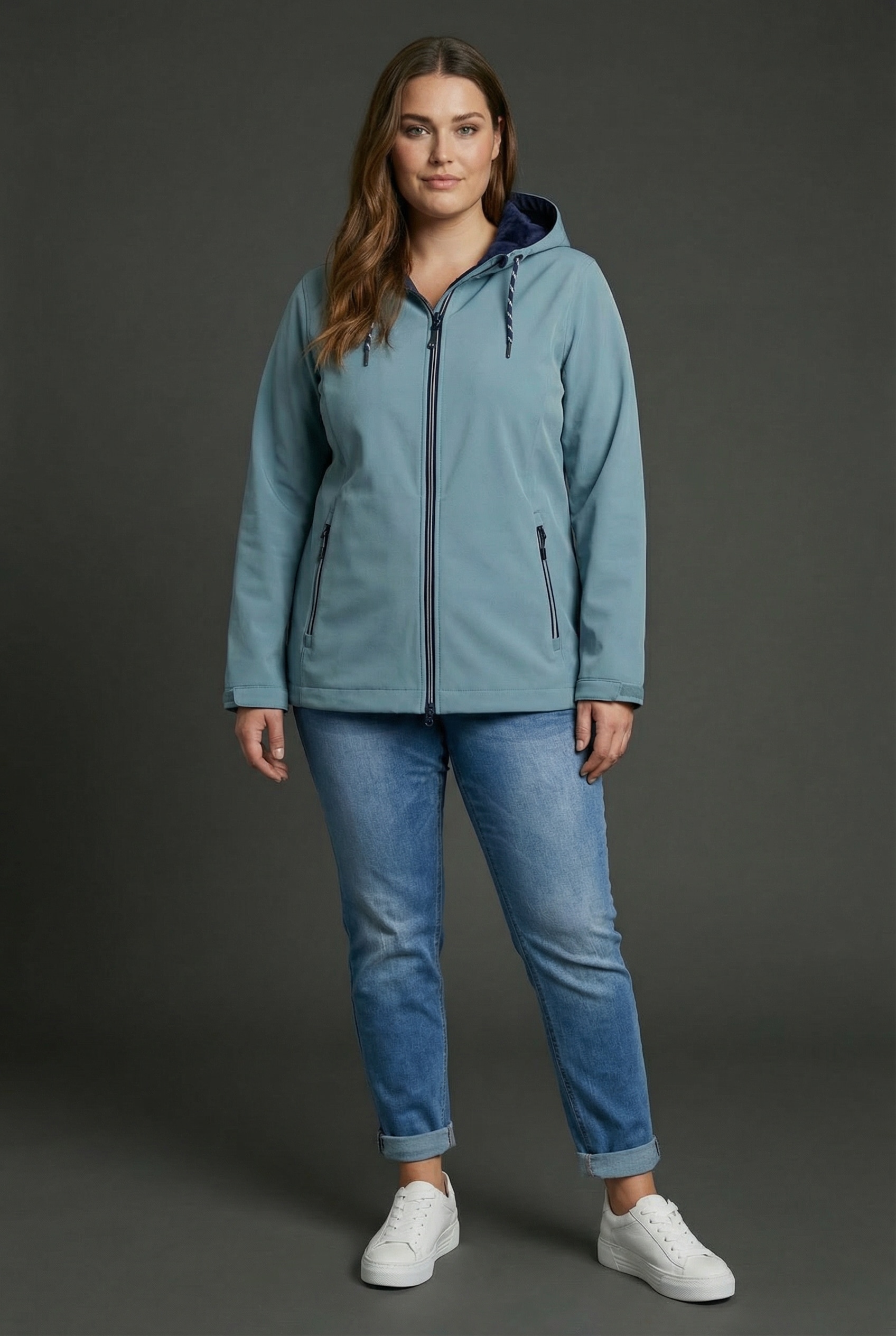 Polarino Softshelljacke mit Kapuze für den Übergang,  aus Softshell,  wasserabweisend,  winddicht