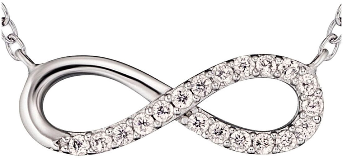 Engelsrufer Ohrring und Ketten Set »Schmuck Geschenk, INFINITY UNENDLICHKEITSSCHLEIFE, ERMT-LILINFINITY-ZI«, (Set, 3 tlg.), mit Zirkonia (synth.)