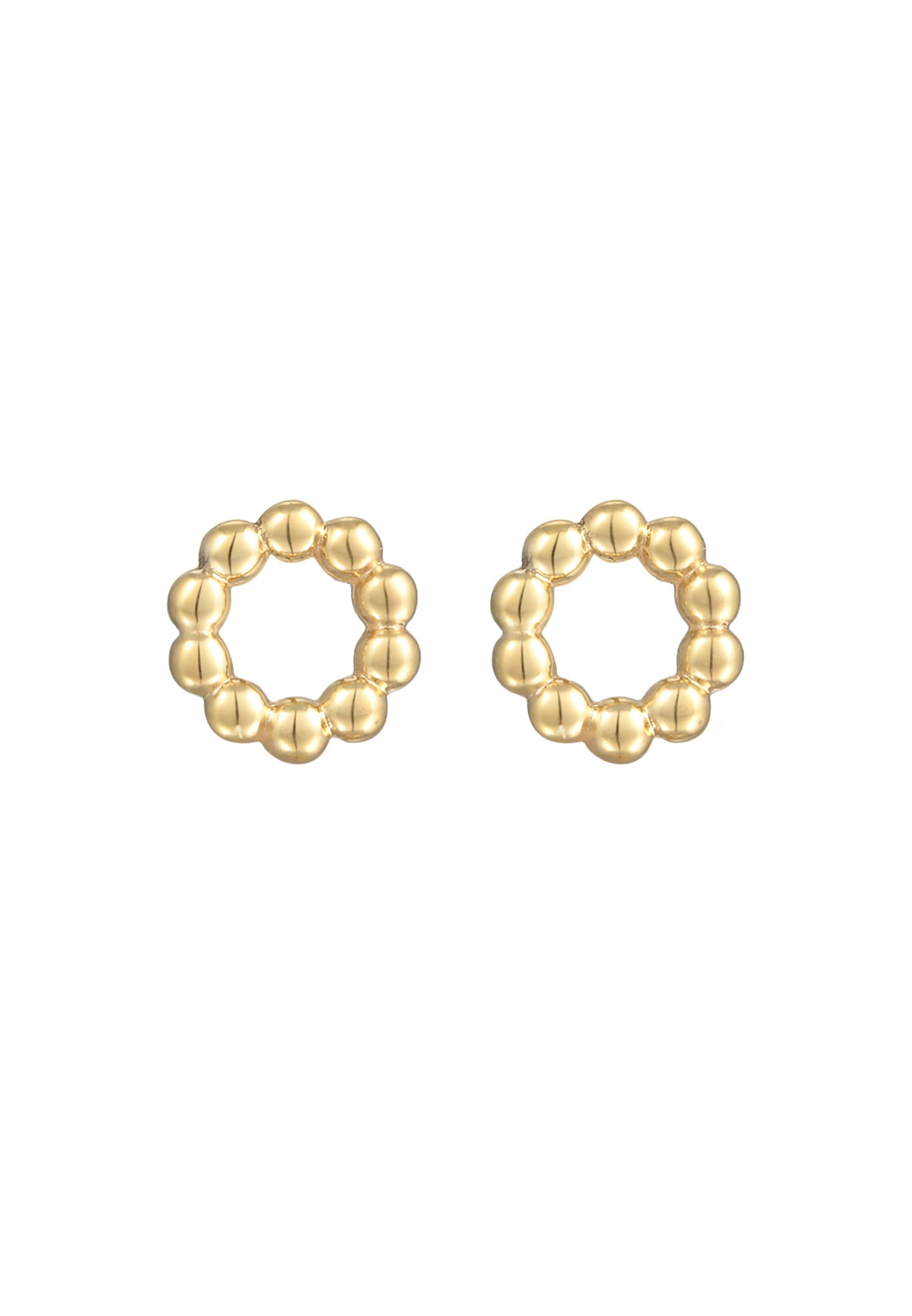 Elli Premium Paar Ohrstecker »Ohrringe Ohrstecker Kreis Kugeloptik 375er Gelbgold«