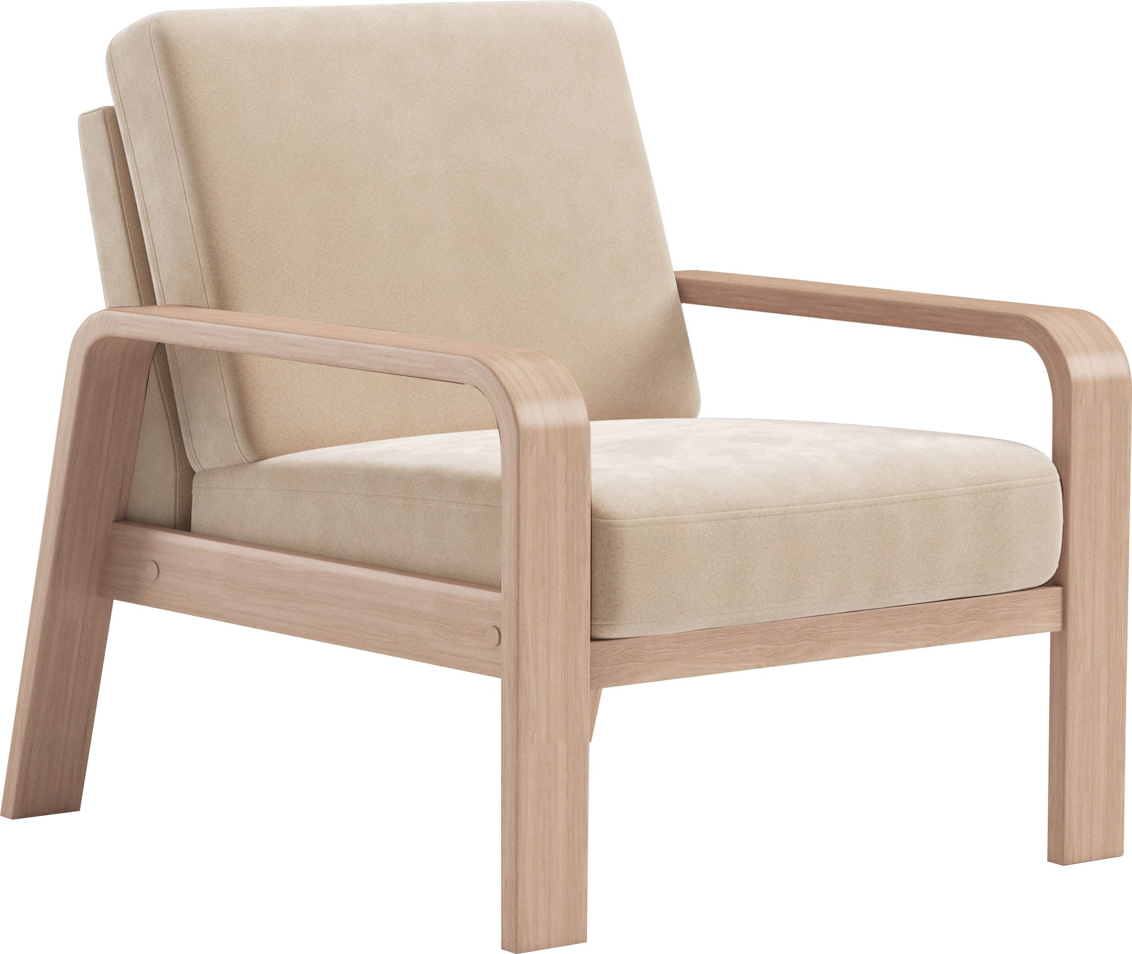 sit&more Sessel »Kolding«, Armlehnen aus Buchenholz in natur, verschiedene Bezüge und Farben