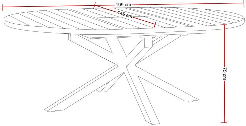 Destiny Esstisch »ARONA«, Ø145/ (oval 199x145)x75cm, Aluminium