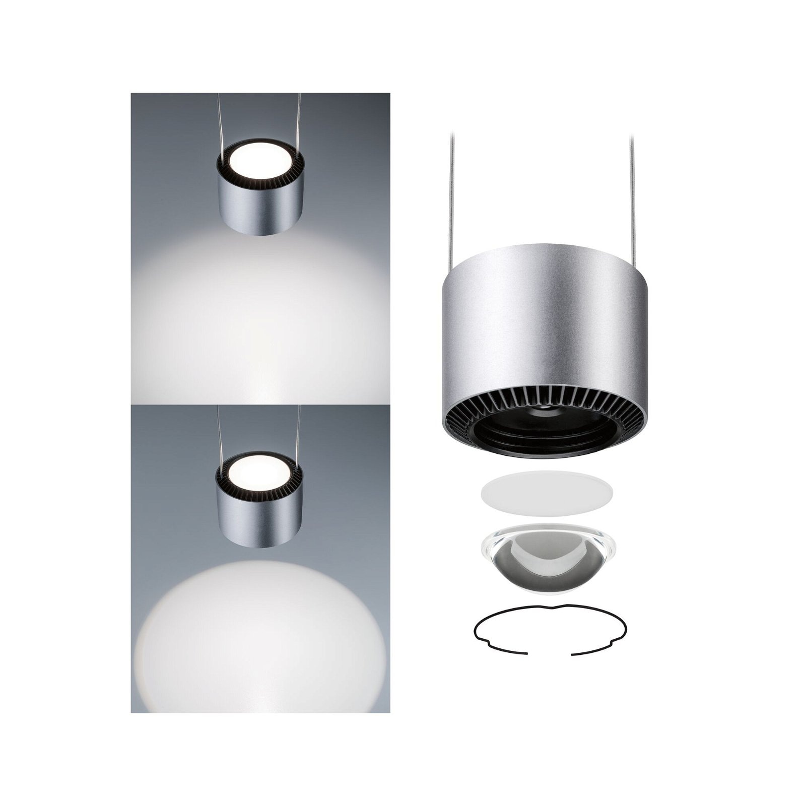 Paulmann Schienensystem-Leuchten »URail Pendel Aldan 8,5 / 1x4,5W 4000K 230V Schwarz matt, Schwarz« LED-Modul 1 Stk. Neutralweiß 930lm / 530lm, dimmbar