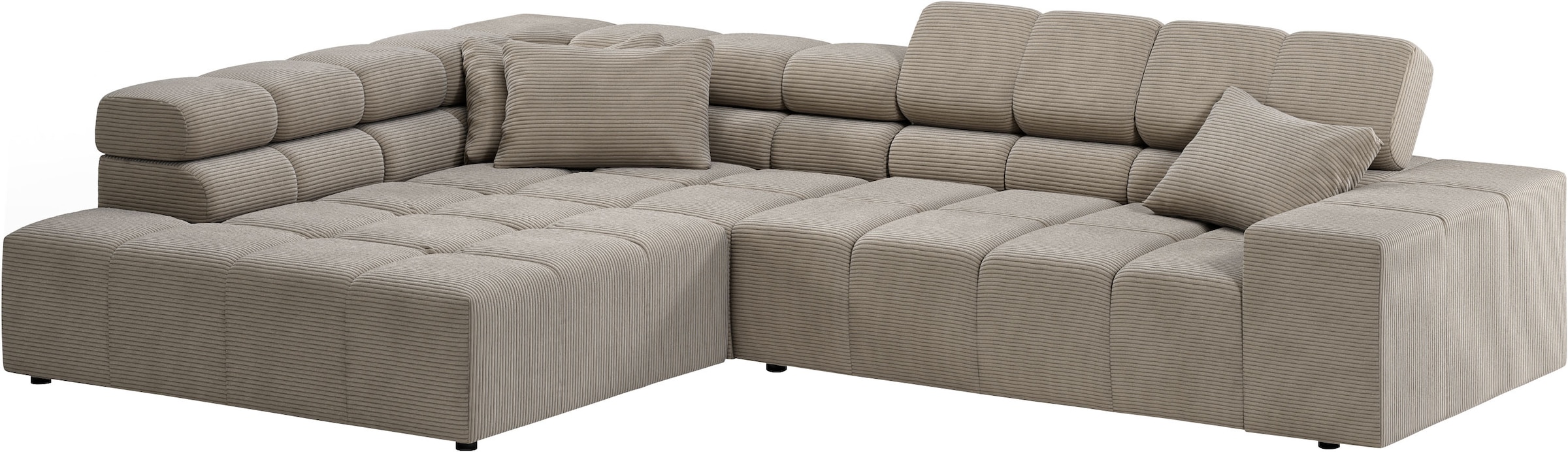 Home affaire Ecksofa »Ancona incl. Kopfteilverstellung, OTTOs Choice, Breite 319cm, L-Form« wahlweise motorische Sitztiefenverstellung, auch in Cord + Easy Care