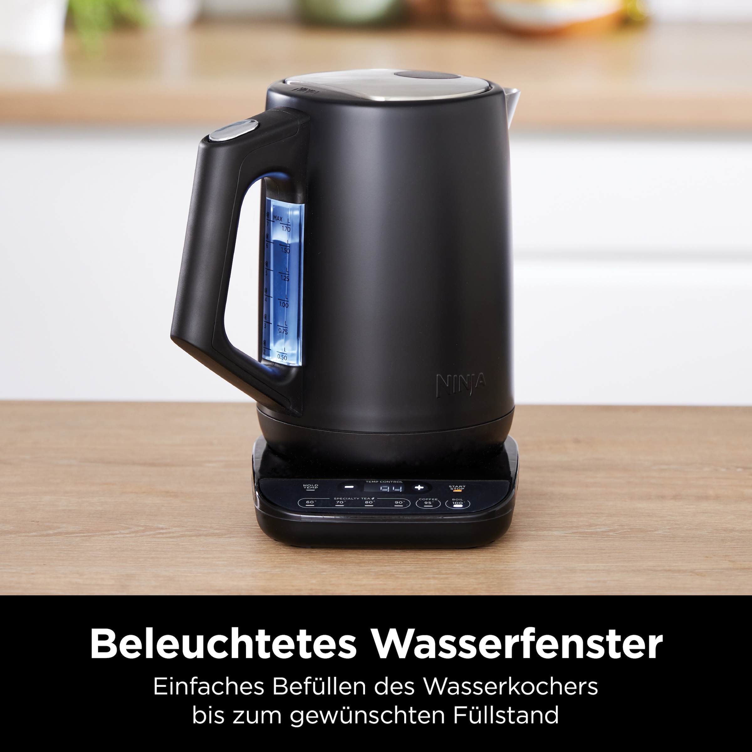 NINJA Wasserkocher »KT200EU«, 1,7 l, 3000 W, 40-100 °C, schwarz