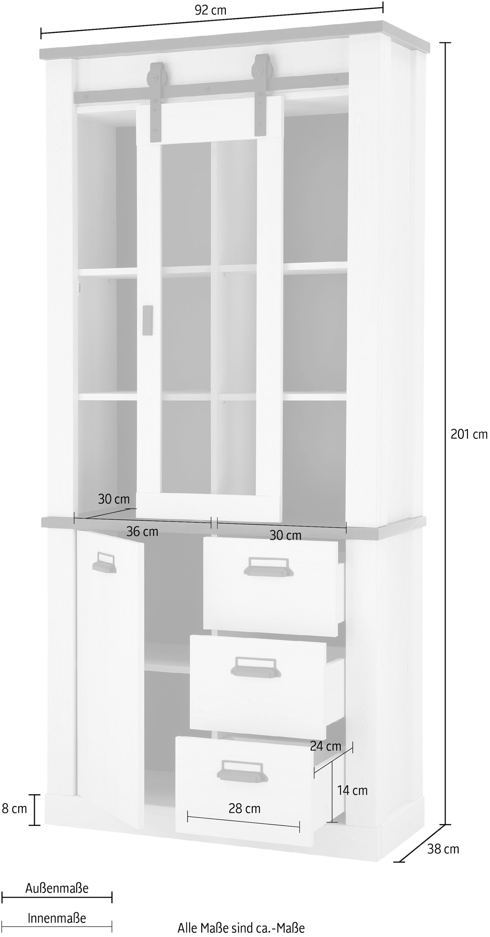Home affaire Vitrine »SHERWOOD«, Breite ca. 93 cm
