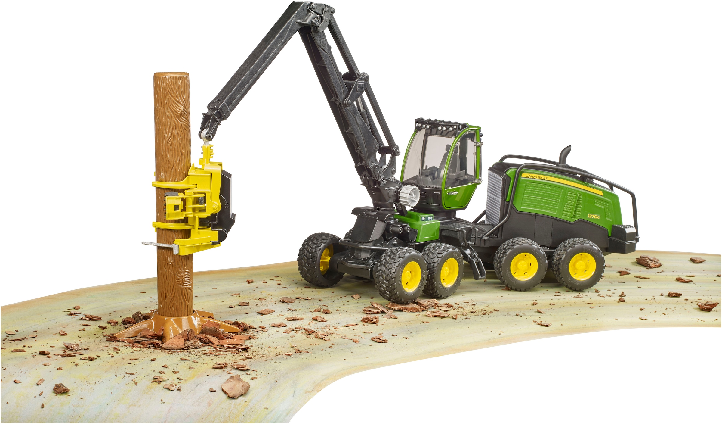 Bruder® Spielzeug-Forstmaschine »John Deere 1270G Harvester mit 1 Baumstamm (02135)« Made in Europe
