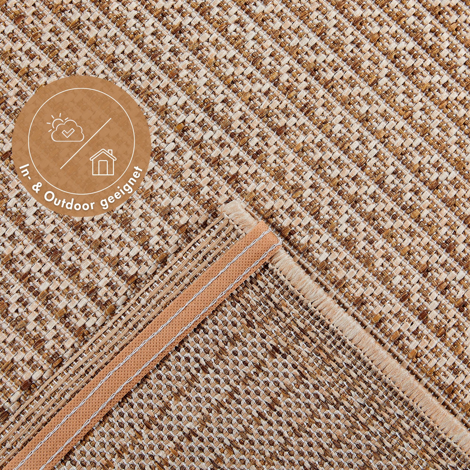 Andiamo Teppich »ARIZONA 2« rechteckig 5 mm Höhe Flachgewebe, mit Bordüre, In- und Outdoor geeignet, Wohnzimmer