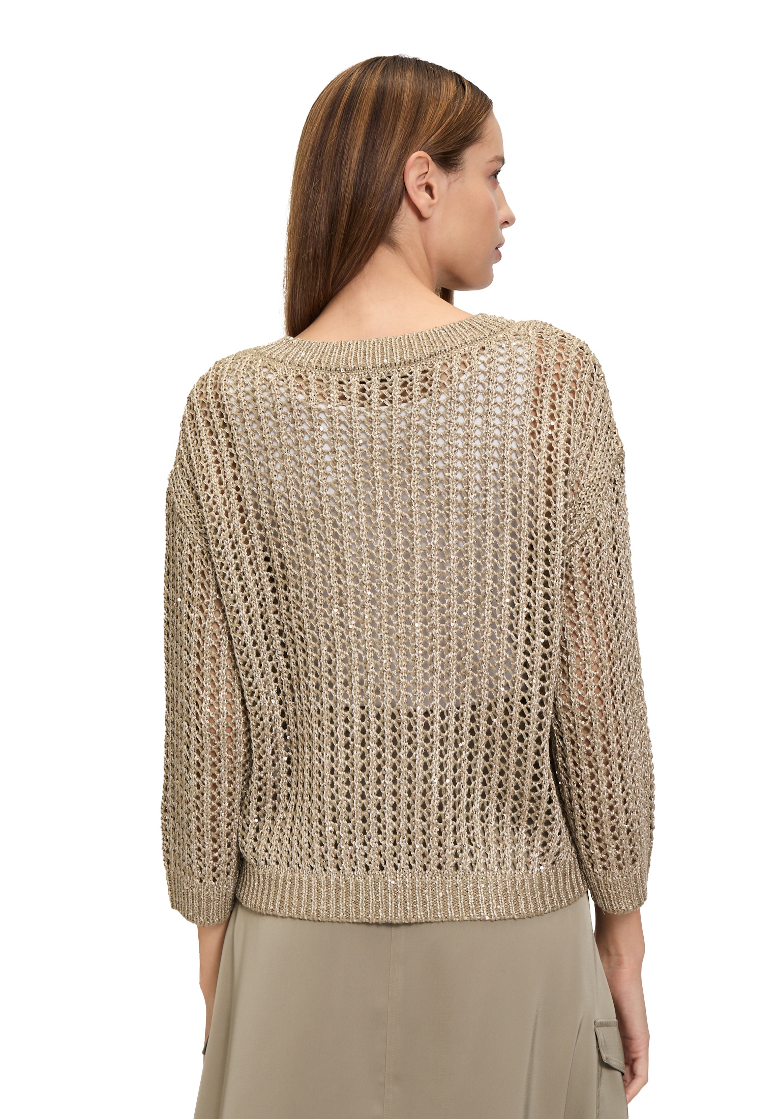Betty Barclay Rundhalspullover »Lochstrick-Pullover mit Pailletten«