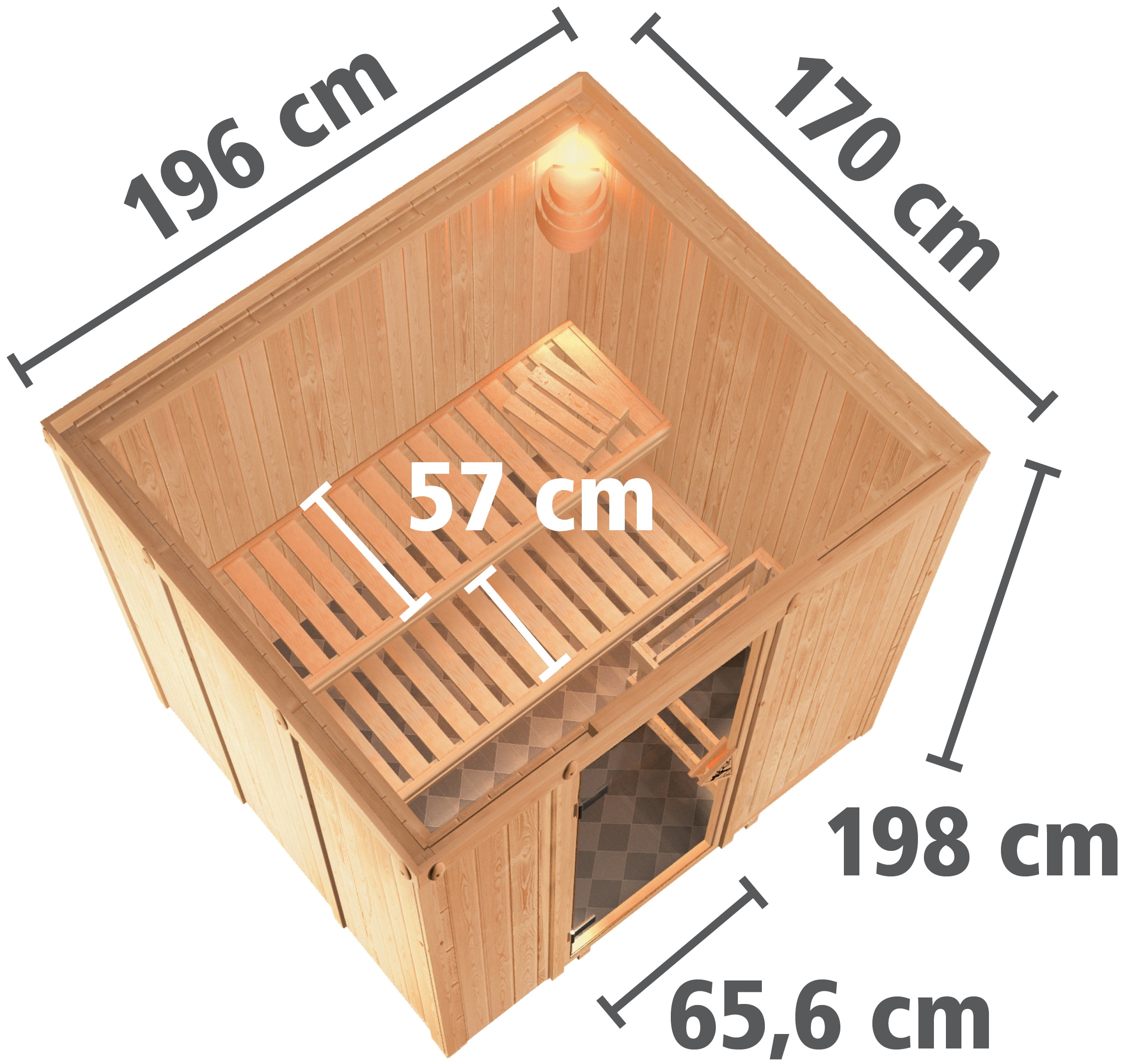 Karibu Sauna »Sodin« Set,  ohne Ofen