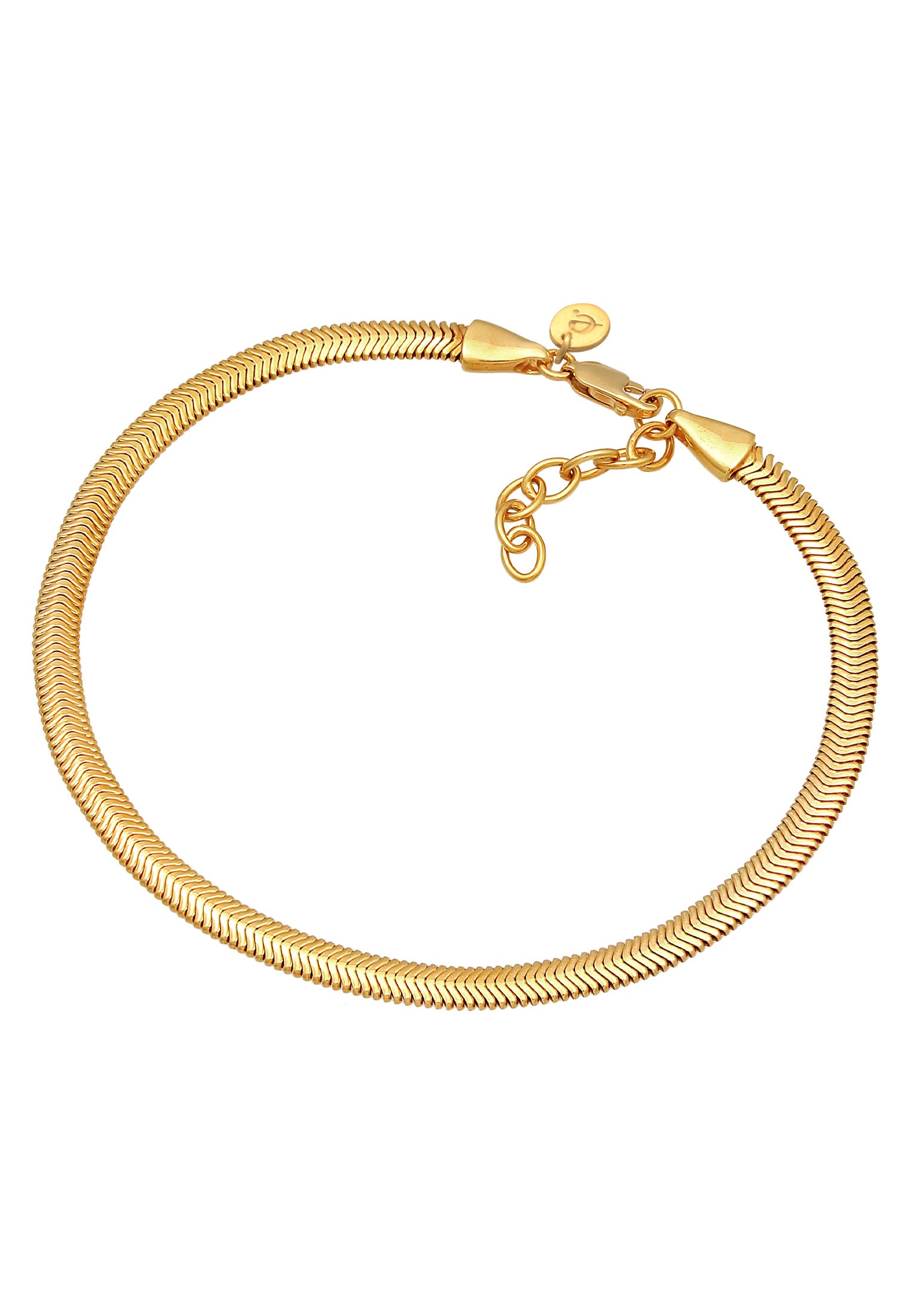 Elli Premium Fußkette »Fußschmuck Schlangenkette Flach Elegant 925 Silber«