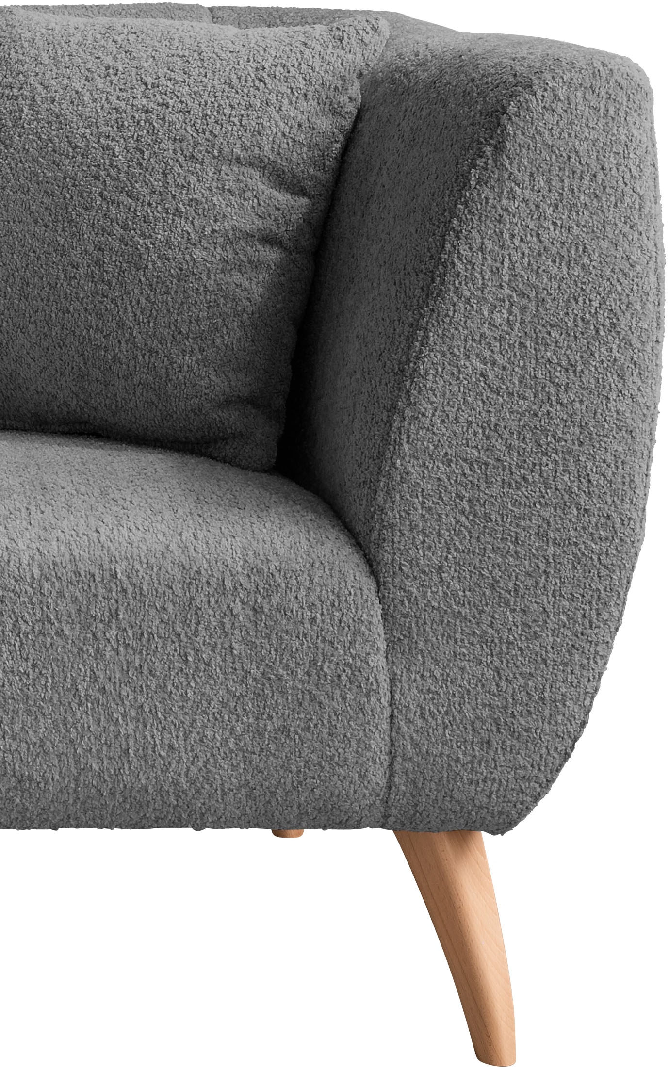 Home affaire Ecksofa »Lazio modern und bequem, schmale Armlehnen, tolle Detailverarbeitung« zwei verschiedene Fußfarben wählbar