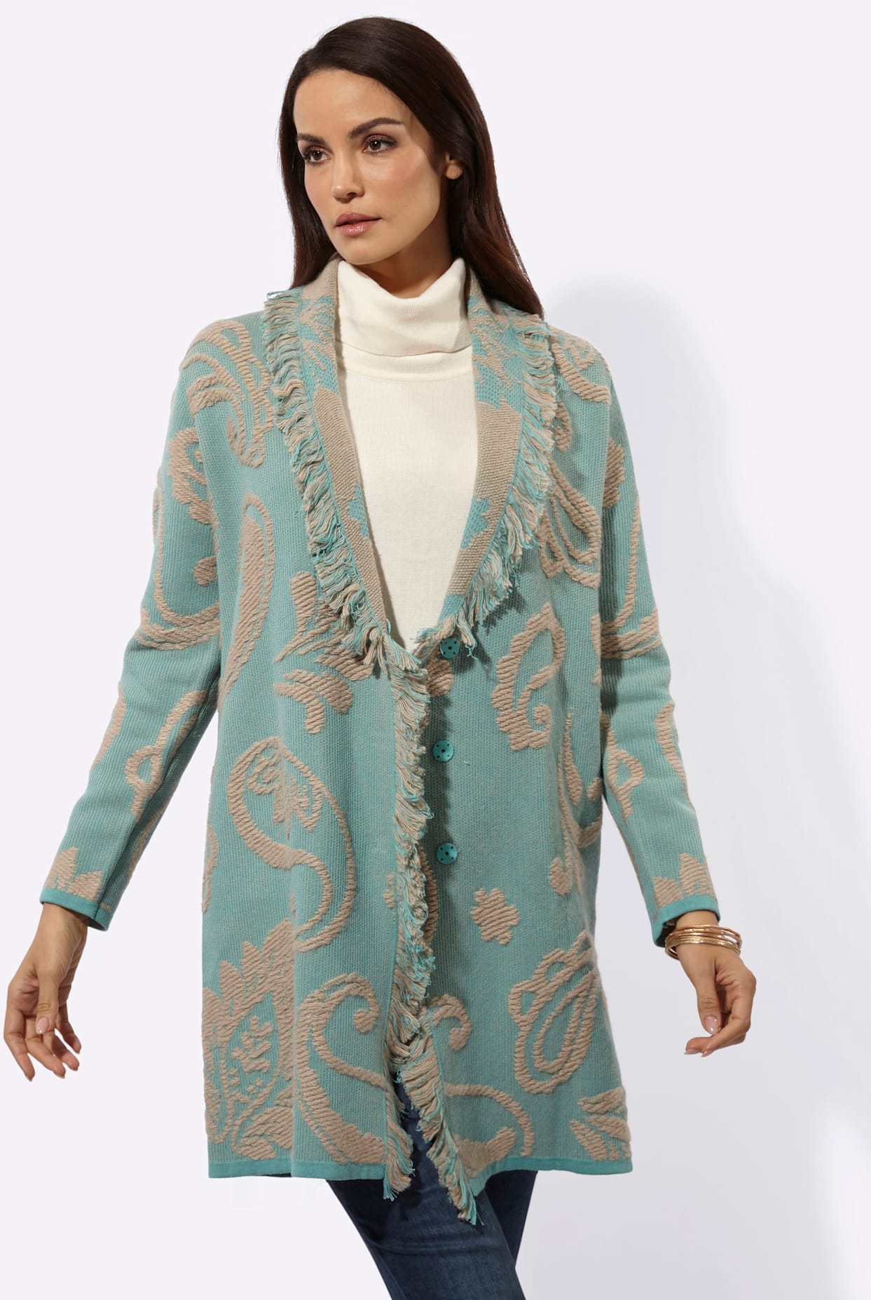 creation L Jacquardstrickjacke