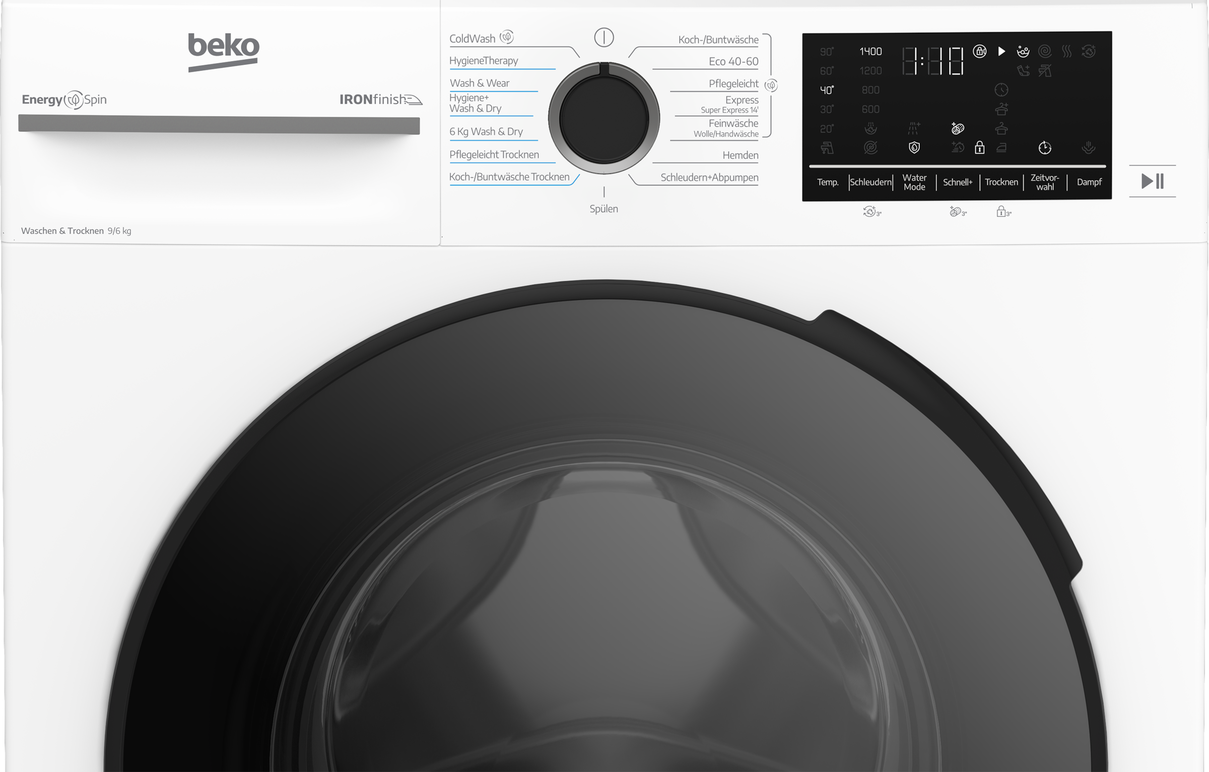 BEKO Waschtrockner »BM3DT4944W« 9 kg /6 kg 76 dB(A) Waschen & Trocknen in einem: 9 kg / 6 kg, Dampffunktion