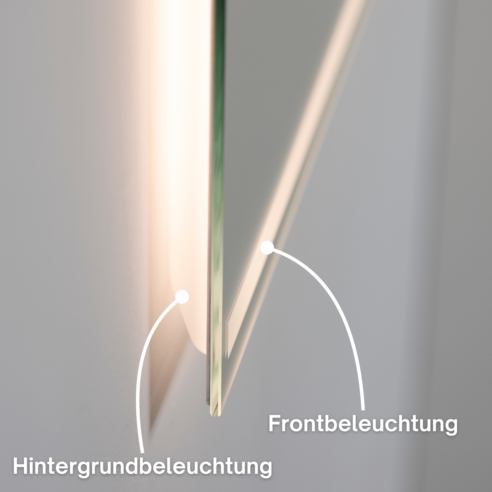 Loevschall Badspiegel »Focus, Spiegel mit Beleuchtung, Integrierter Schminkspiegel«, LED licht, Dänisches Design, Lichtspiegel, x5 Vergrößerung