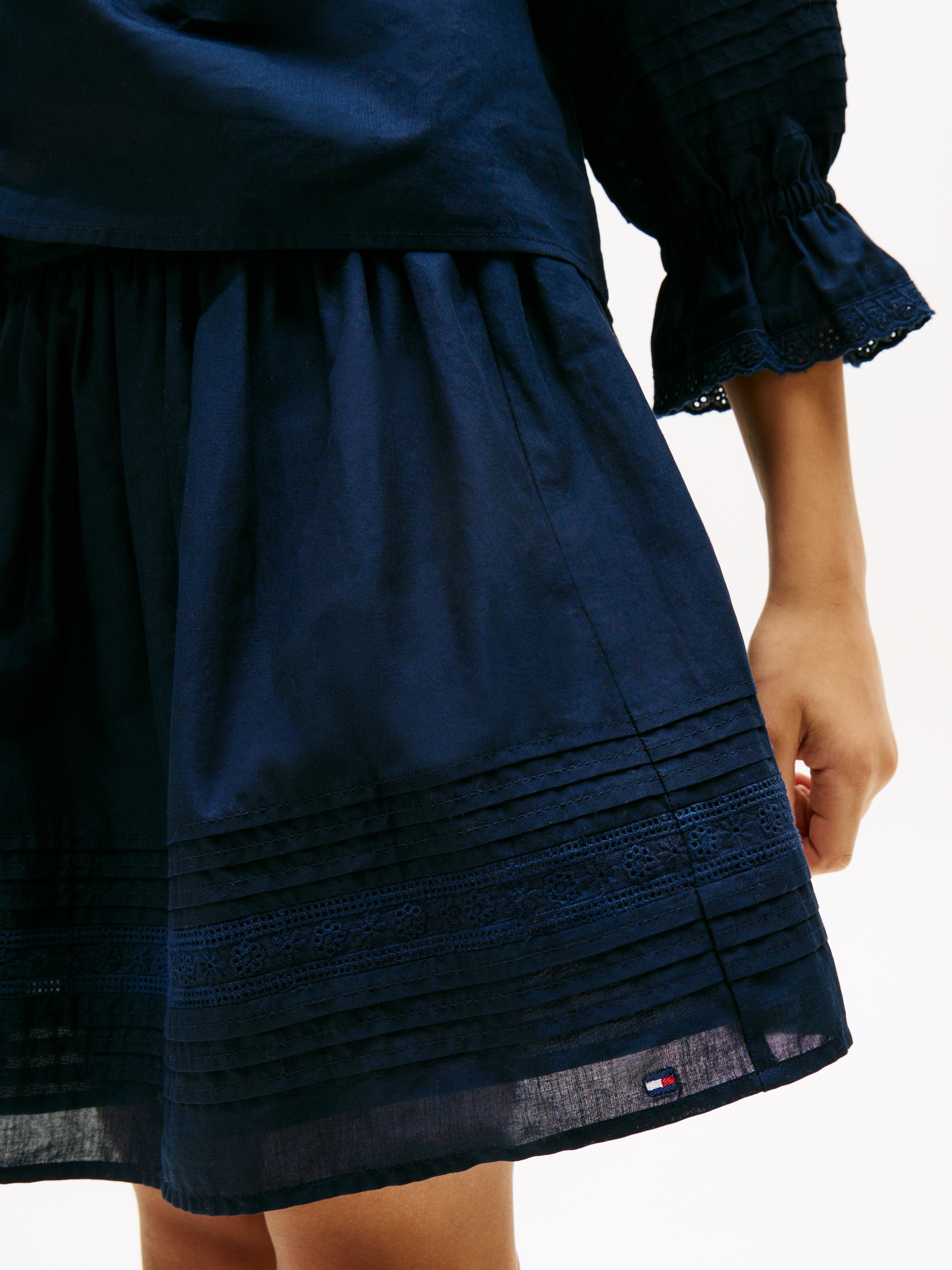 Tommy Hilfiger Webrock »EMBROIDERED TAPE SKIRT« für Kinder bis 16 Jahre, mit Stickerei