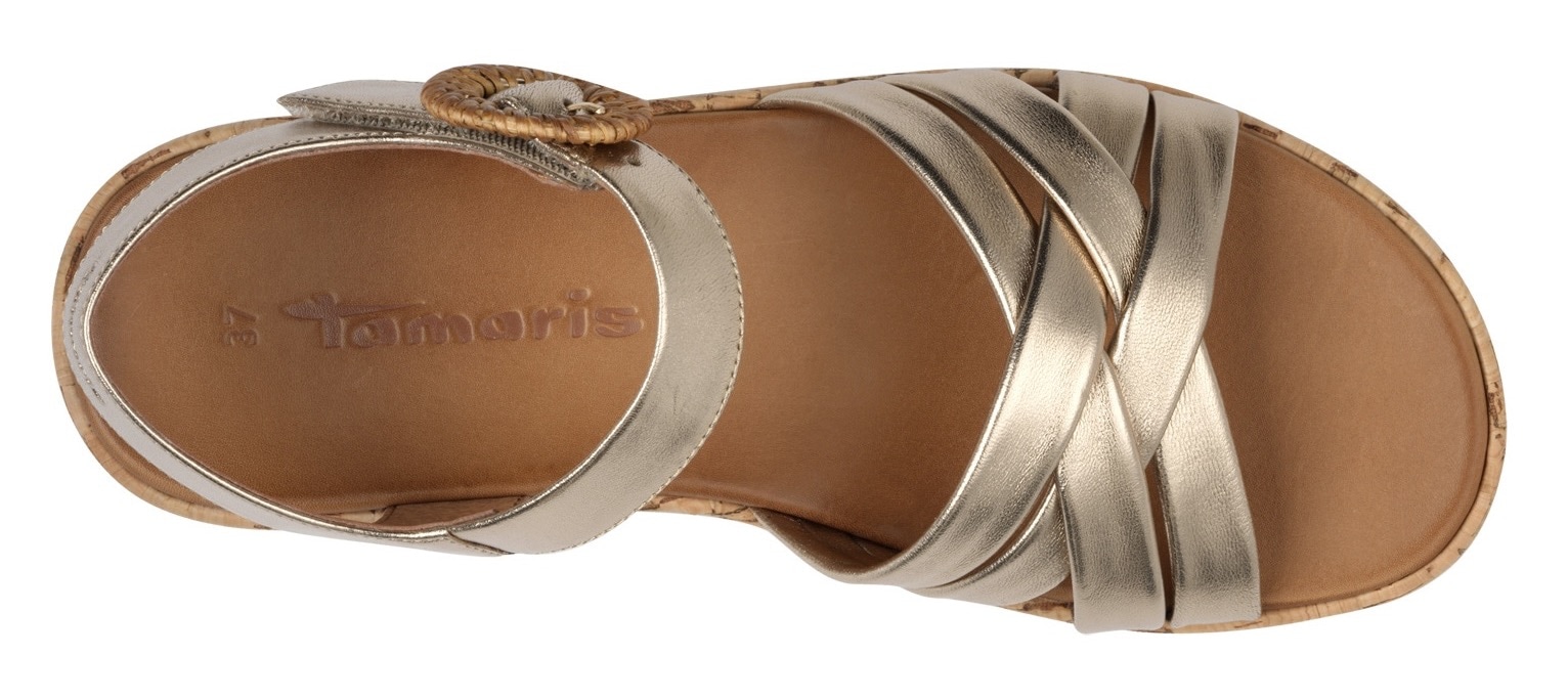 Tamaris Sandalette  , Plateau, Sommerschuh, Riemchensandale mit hübscher Zierschnalle