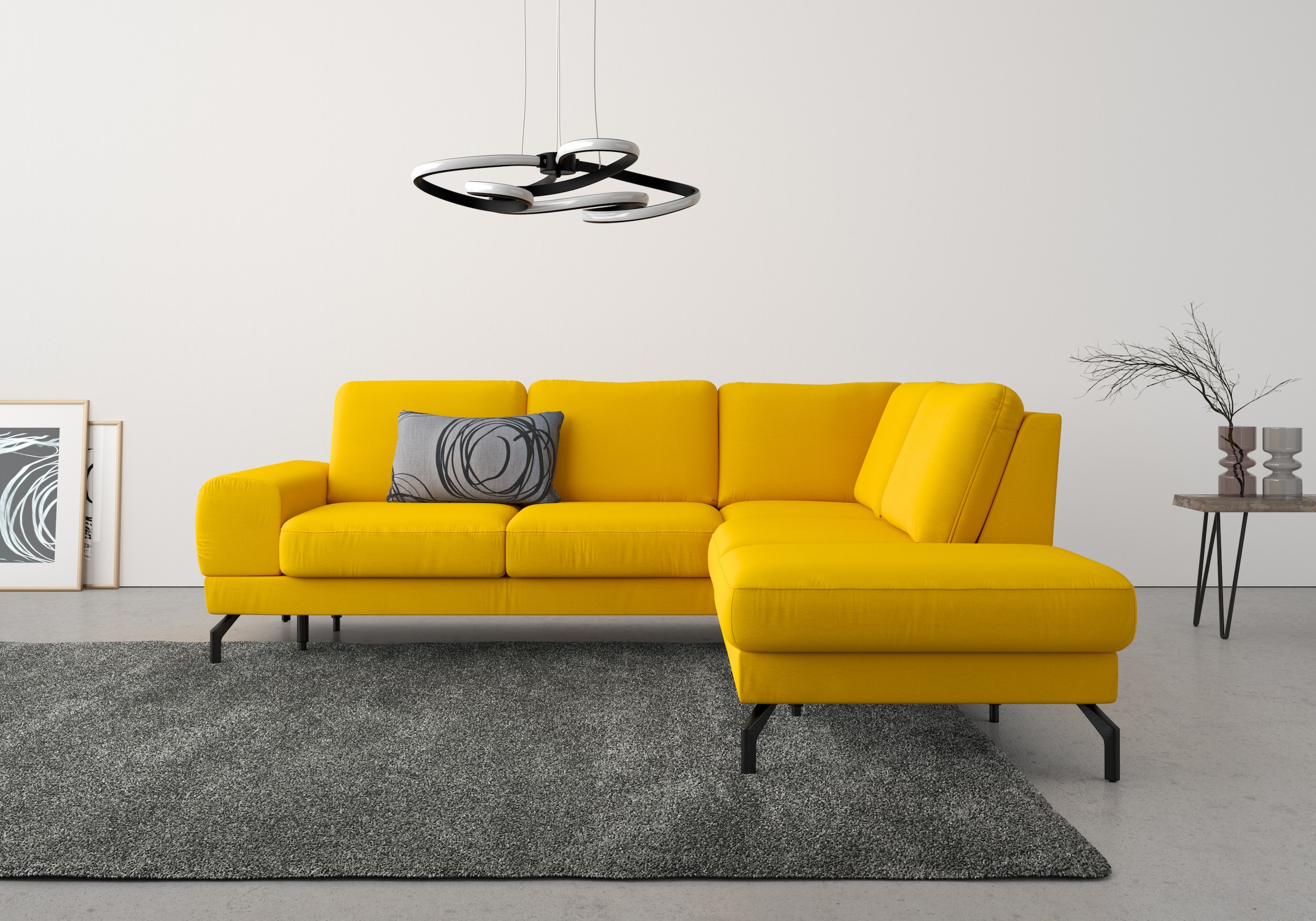 sit&more Ecksofa »Cinturo L-Form«, inklusive Sitztiefenverstellung und Federkern, Sitzhöhe 48 cm