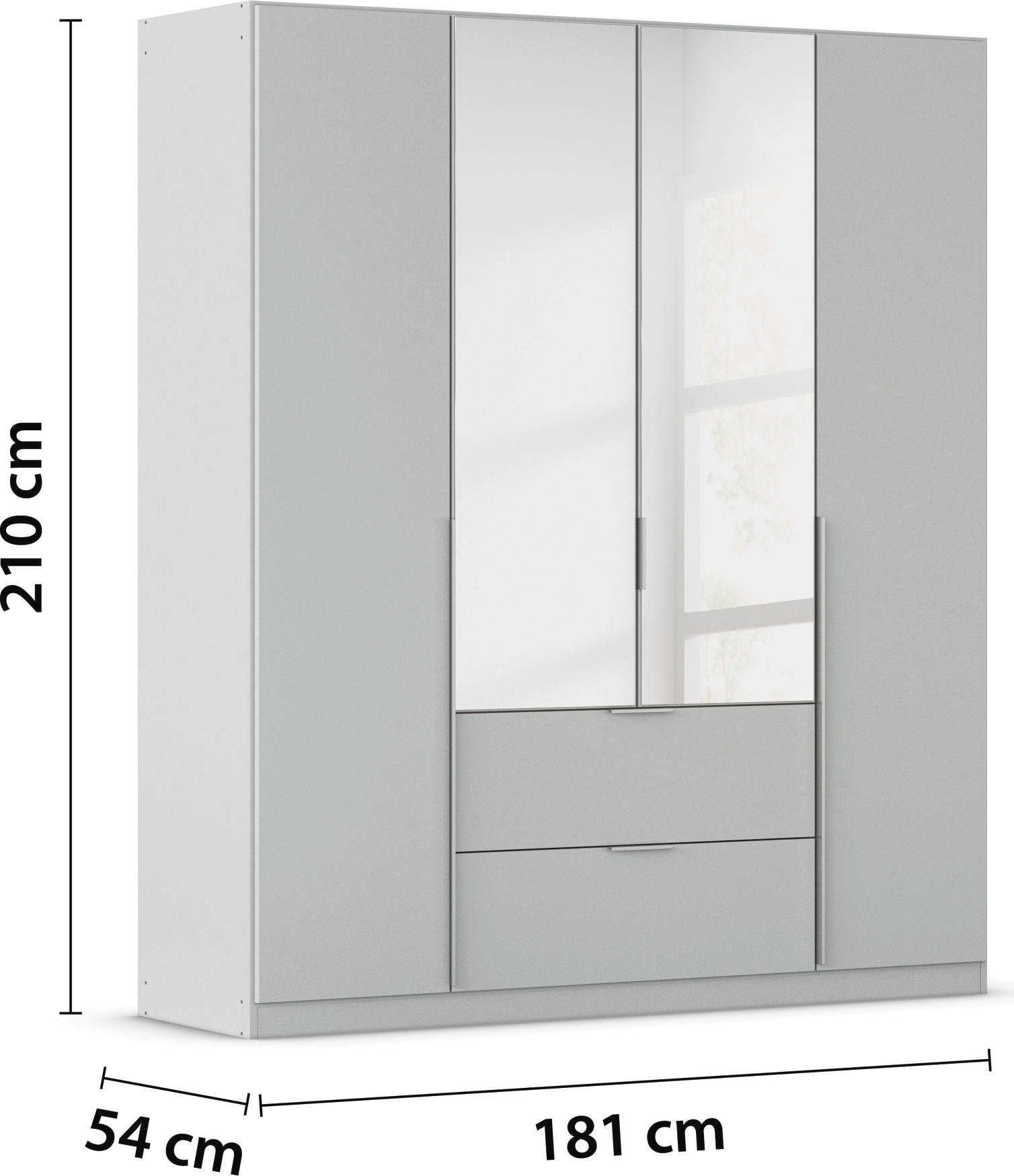rauch Drehtürenschrank »Kleiderschrank Schrank Garderobe AGORDO mit Dekor- oder Hochglanzfront«, (in zwei Griff-Farben mit Dekor- oder Hochglanzfront), mit Außenschubkästen, in 6 Breiten und 2 Höhen MADE IN GERMANY