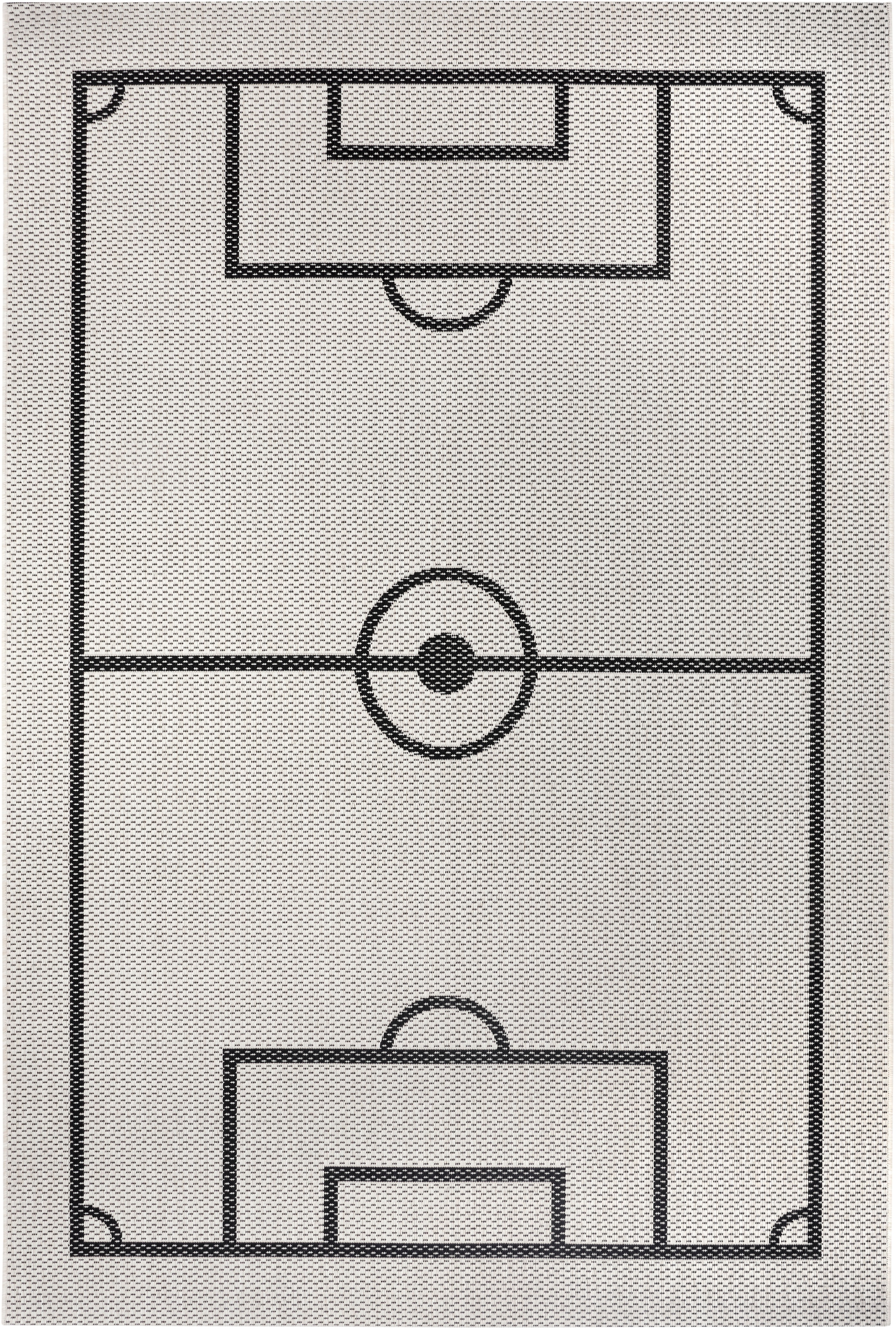 Lüttenhütt Kinderteppich »Fußballfeld«, rechteckig, 3 mm Höhe, Fußball, Spielunterlage, Flachgewebe, strapazierfähig, pflegeleicht