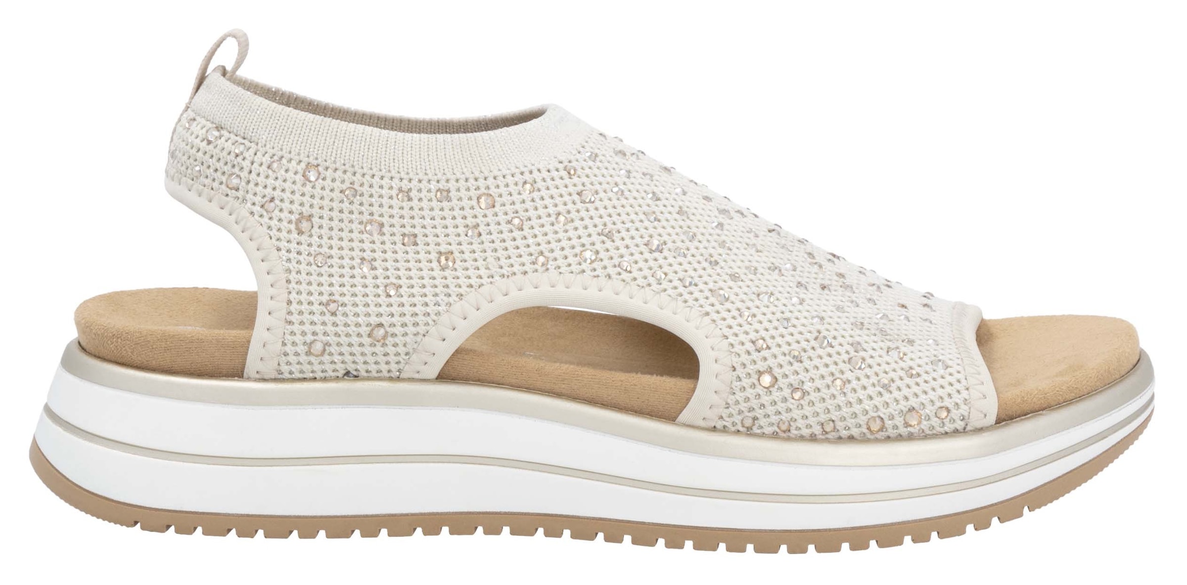 Remonte Sandale, Sandale, Sommerschuh, Komfortschuh mit funkelnden Strasssteinen