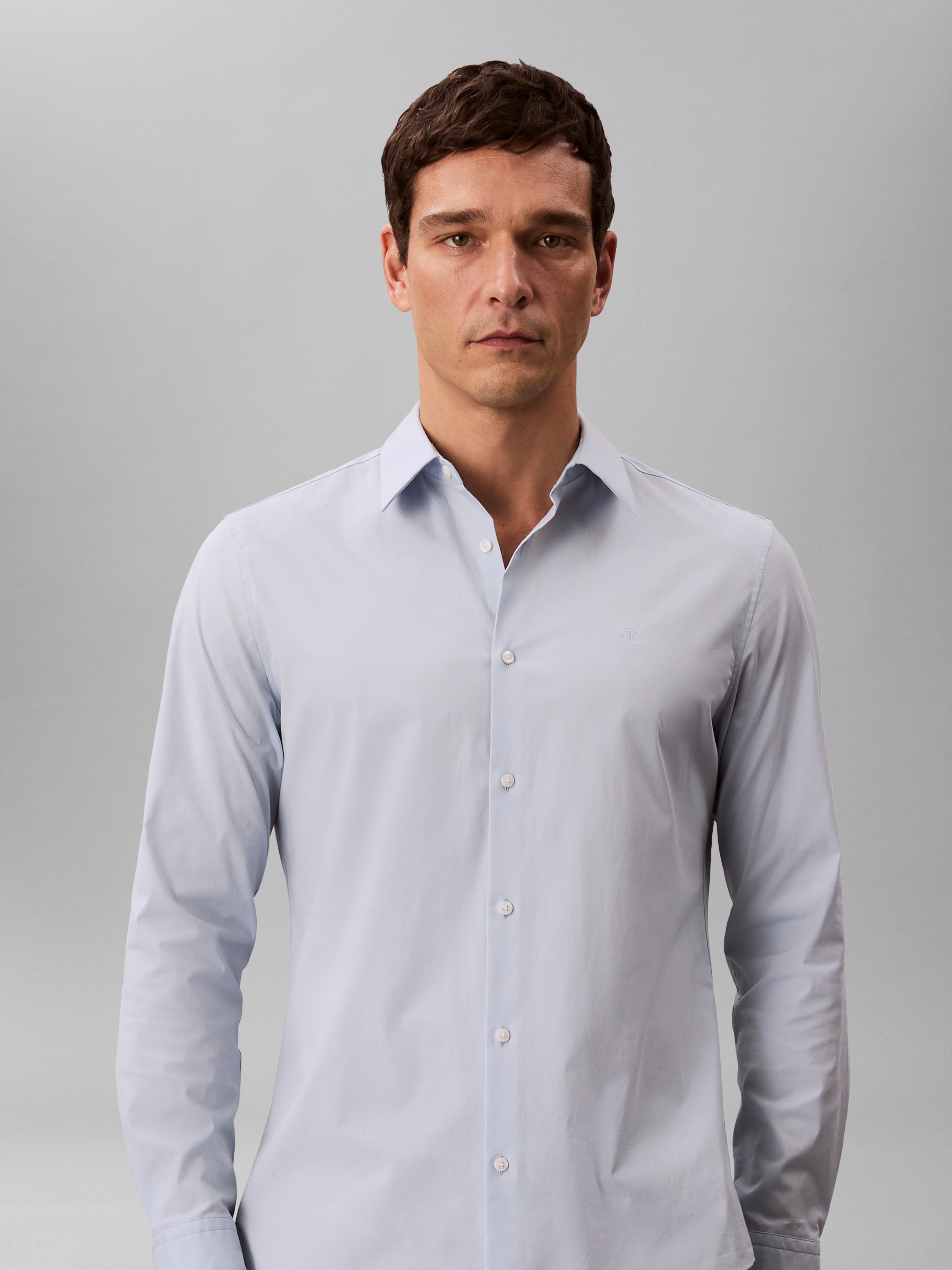 Calvin Klein Langarmhemd »LONG SLEEVE SOLID STRETCH SLIM SHIRT«, slim fit, in Unifarbe
