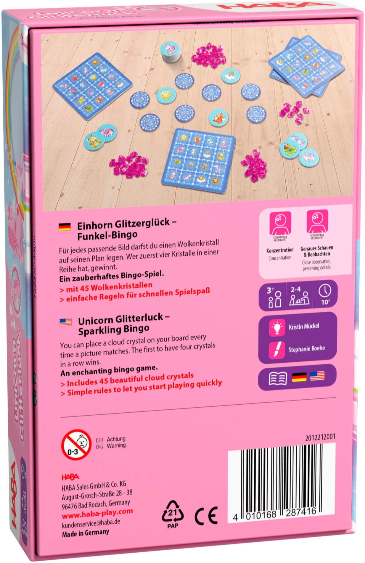 Haba Spiel »Einhorn Glitzerglück - Funkel-Bingo« Made in Germany