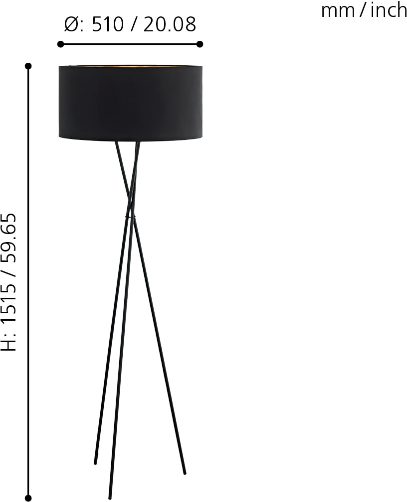EGLO Stehlampe »FONDACHELLI«, 1 flammig, Leuchtmittel E27 | ohne Leuchtmittel, weiß nickel / Ø51 x H151,5 cm / Hochwertige Stehlampe