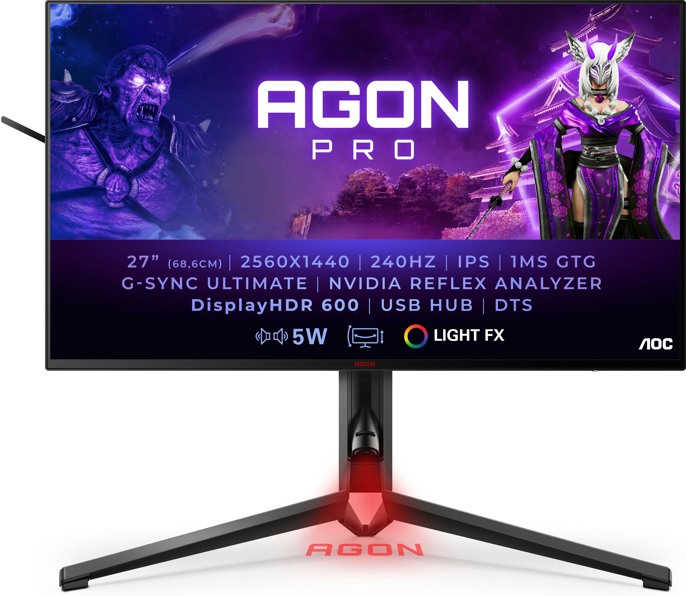 AOC Gaming-Monitor »AG274QS«, 68,5 cm/27 Zoll, 2560 x 1440 px, QHD, 0,5 ms Reaktionszeit, 300 Hz