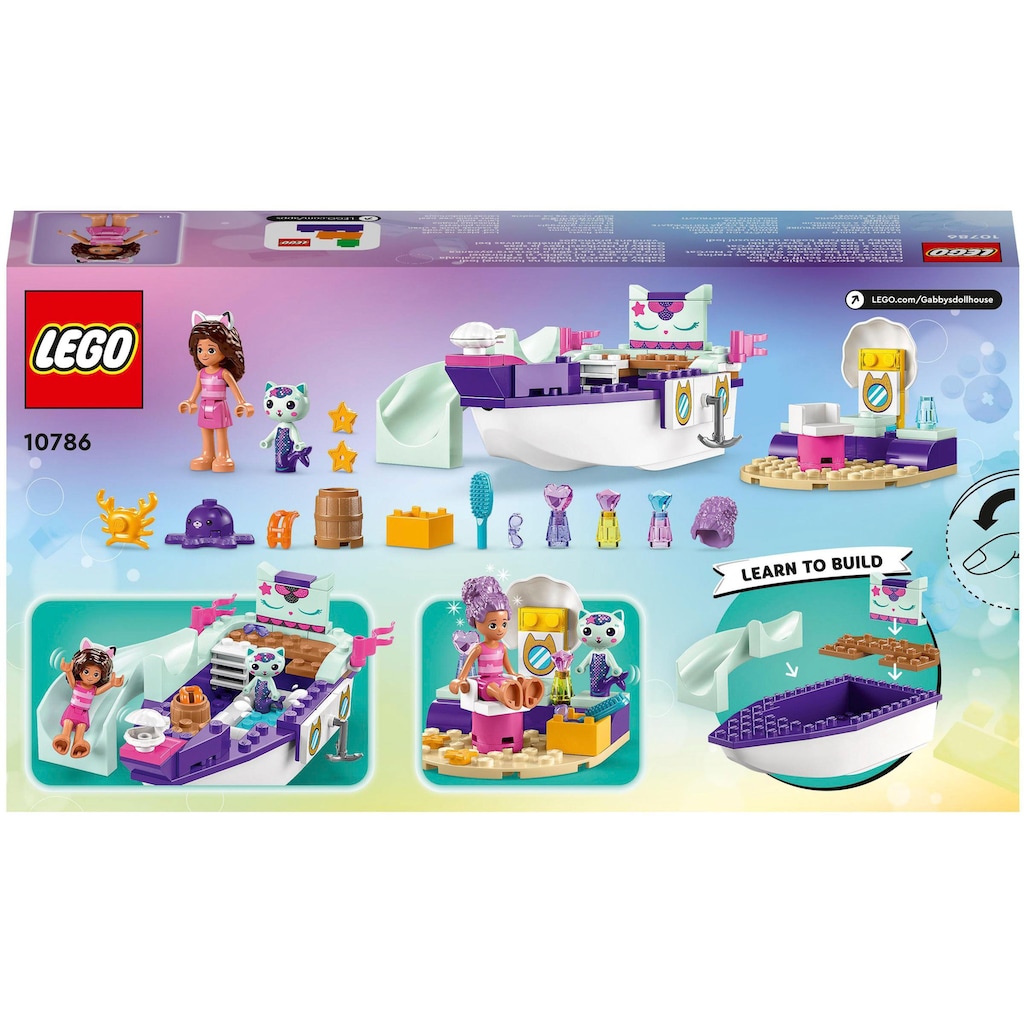 LEGO® Konstruktionsspielsteine »Meerkätzchens Schiff und Spa (10786), LEGO® Gabby's Dollhouse«, (88 St.)