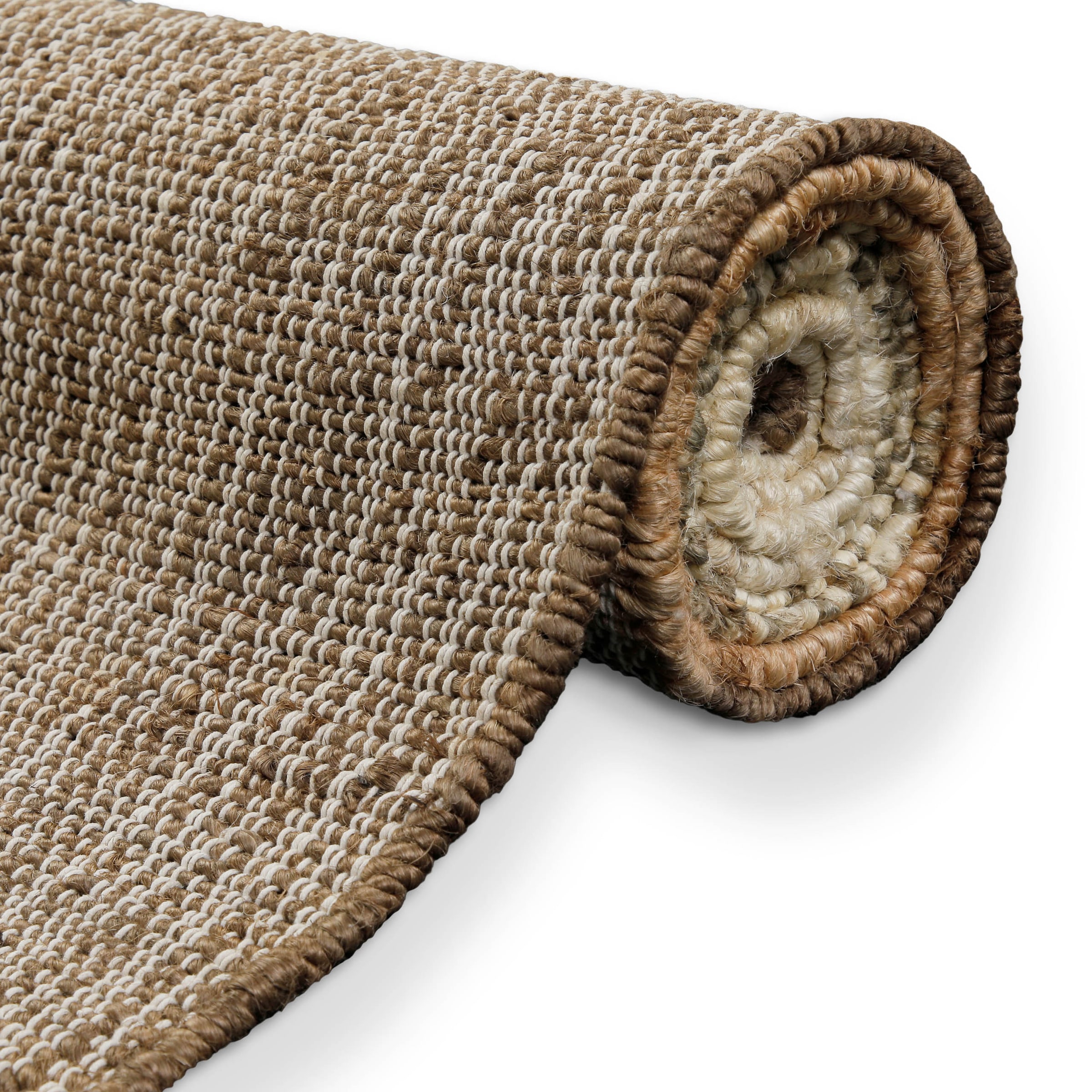 OTTO home Teppich »Dallin«, rechteckig, 4 mm Höhe, 80% Jute, handgewebt, mit Fransen, Wohnzimmer, Naturfaser