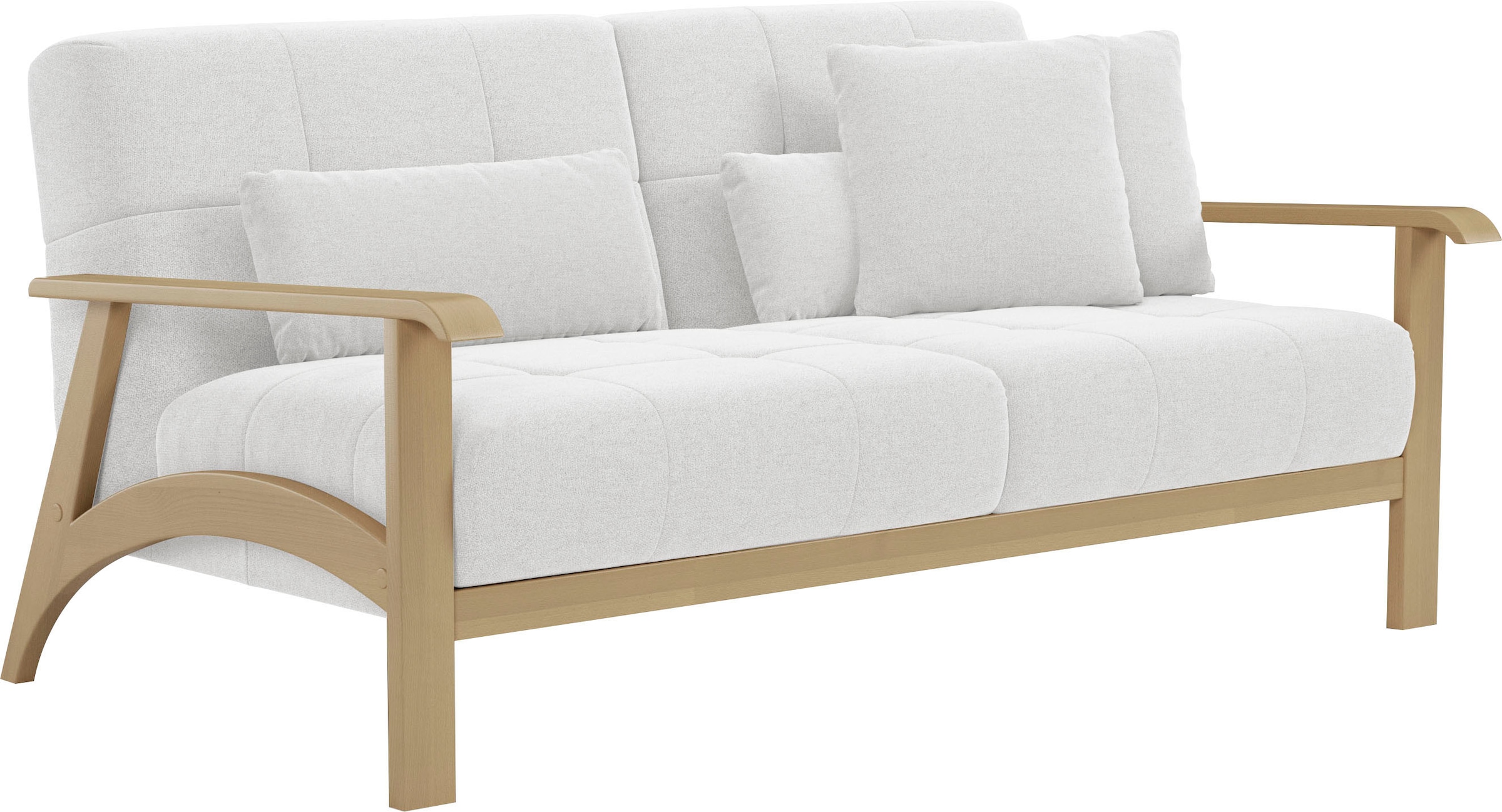 sit&more 2,5-Sitzer »Billund«, Armlehnen aus Buchenholz in natur, verschiedene Bezüge und Farben