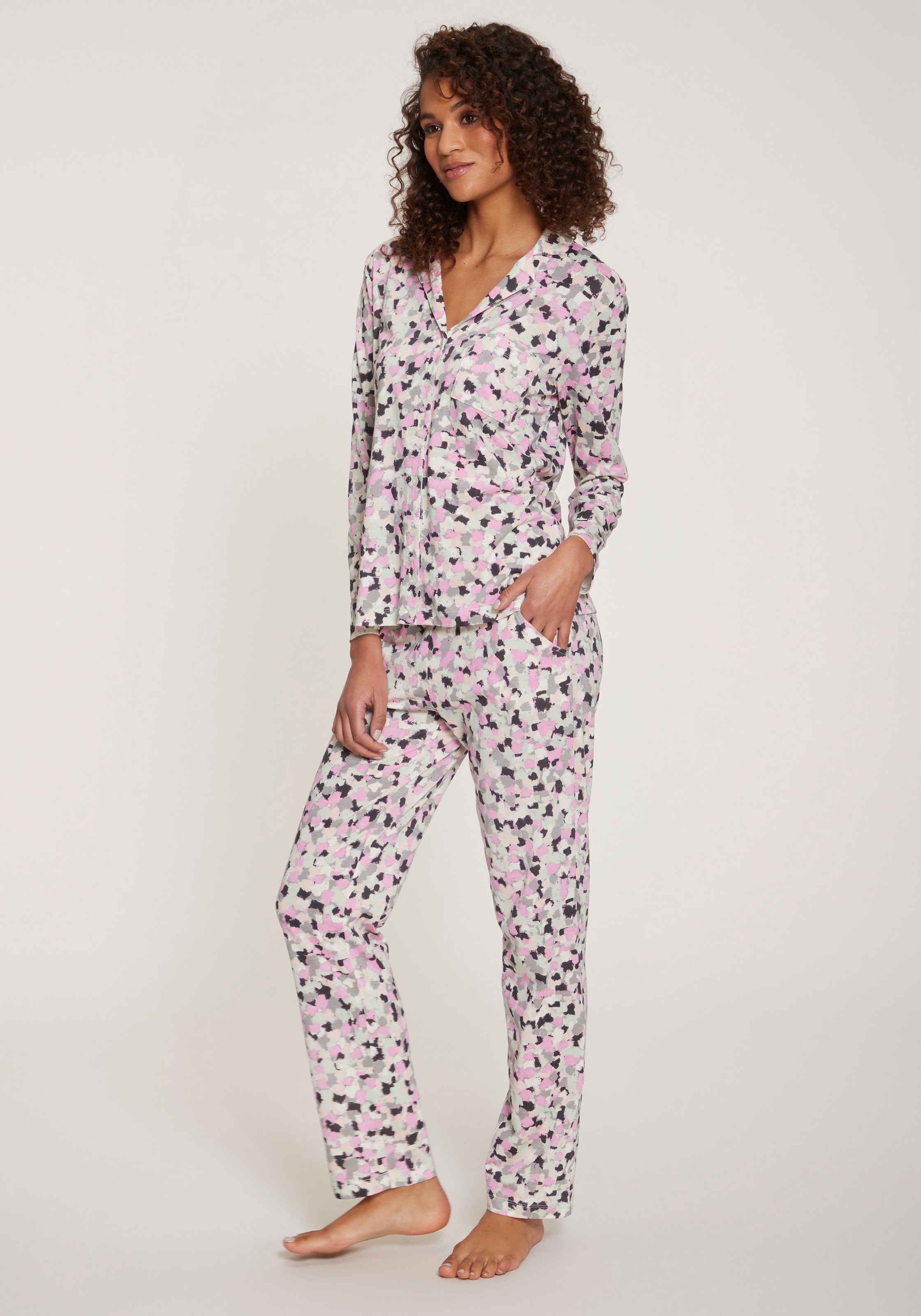 Vivance Dreams Pyjama 2-teilig, 2 tlg. mit Aquarell-Muster