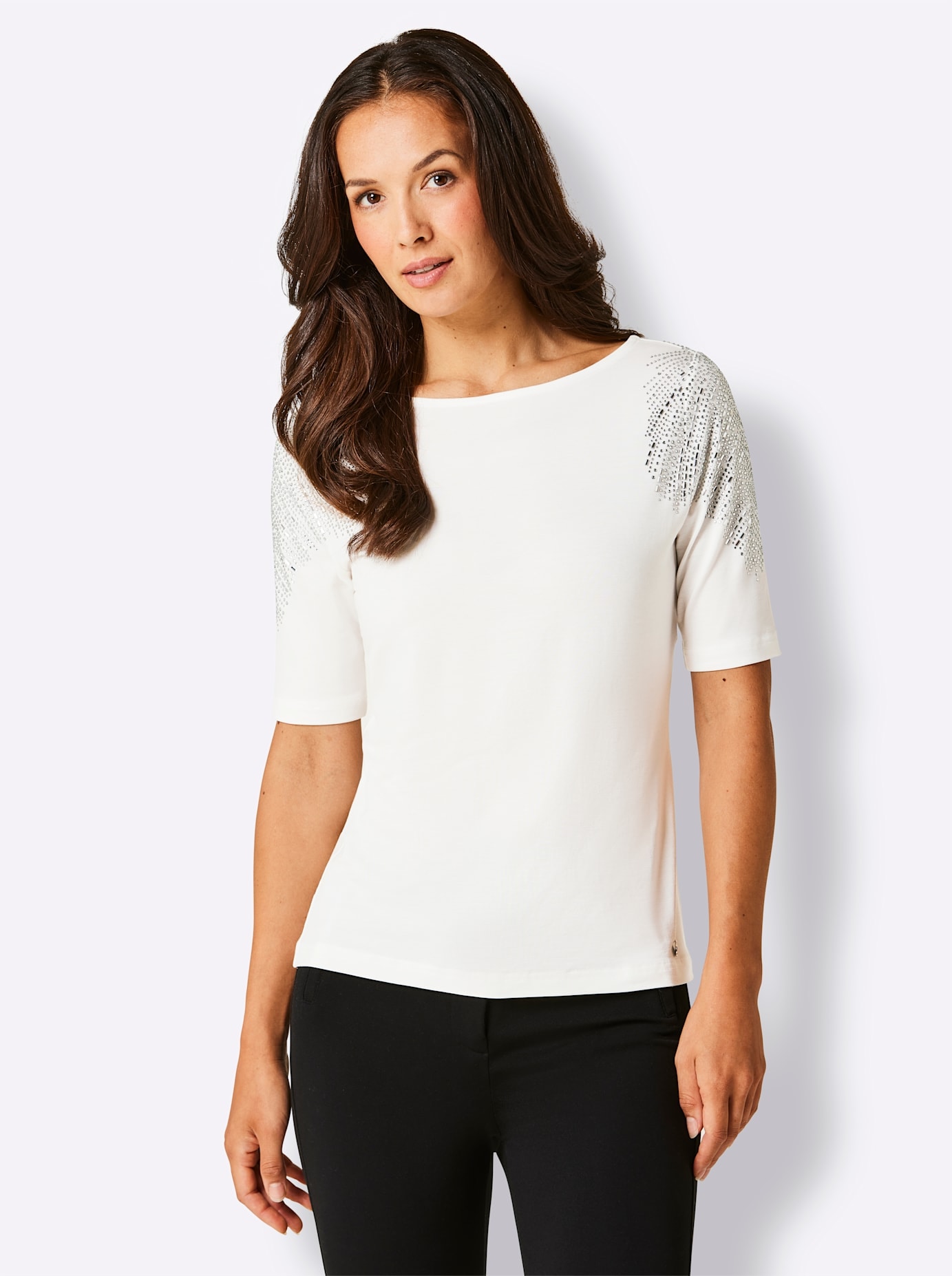 CREATION L PREMIUM Kurzarmshirt »Lyocell-Baumwoll-Shirt« 1 Stk.