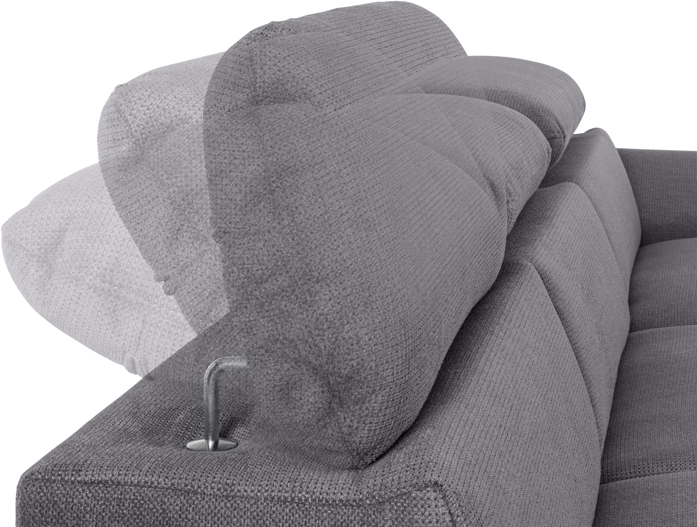 COTTA Ecksofa »Lola L-Form mit Kopfteilfunktion & Hocker«, (Set, mit Hocker), wahlweise mit Bettfunktion, Bettkasten & Armteilverstellung