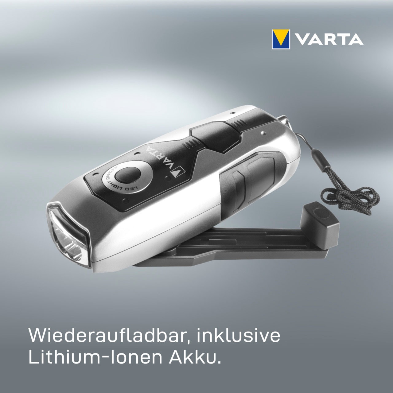 VARTA Taschenlampe »DYNAMO LIGHT LED«, (1 St.), mit Kurbel - 100% batterieunabhängig - Stromausfall, Camping, Outdoor