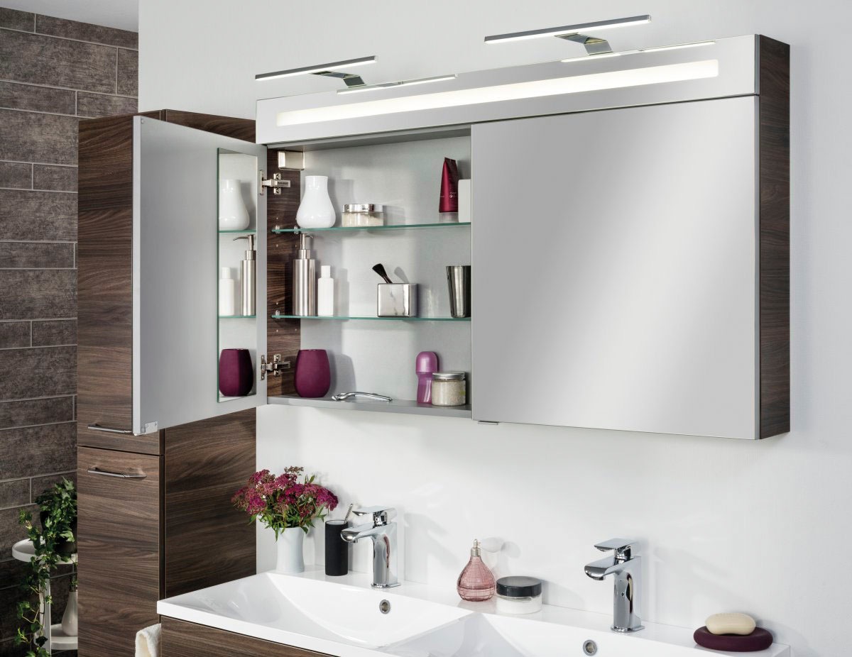 FACKELMANN Spiegelschrank »CL 120 - Ulme-Madera«, Badmöbel Breite 120 cm, 2  Türen, doppelseitig verspiegelt online kaufen | mit 3 Jahren XXL Garantie