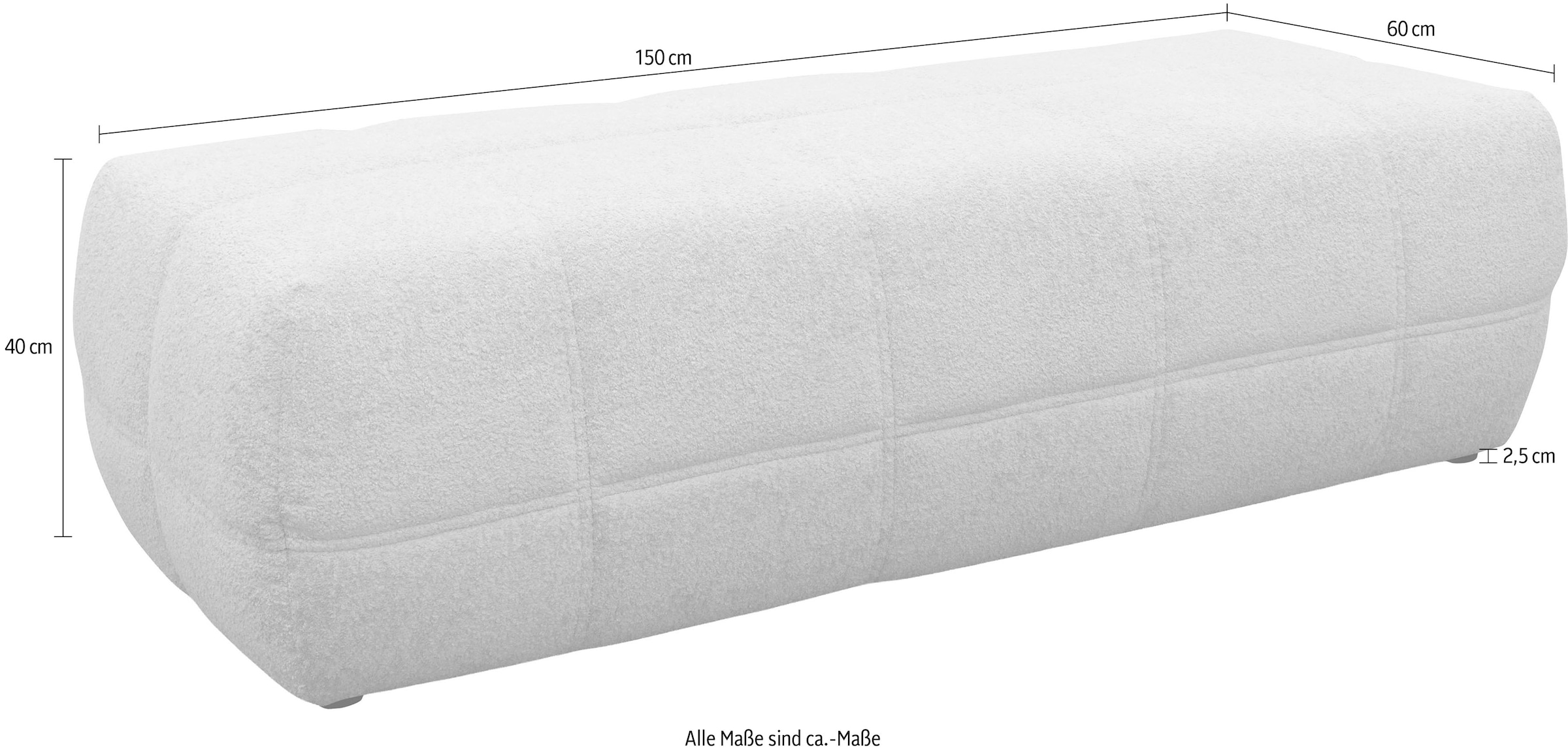 OTTO home Hocker »Ballerup 150 cm breit« Große Ausführung, passend zur Polsterserie Ballerup